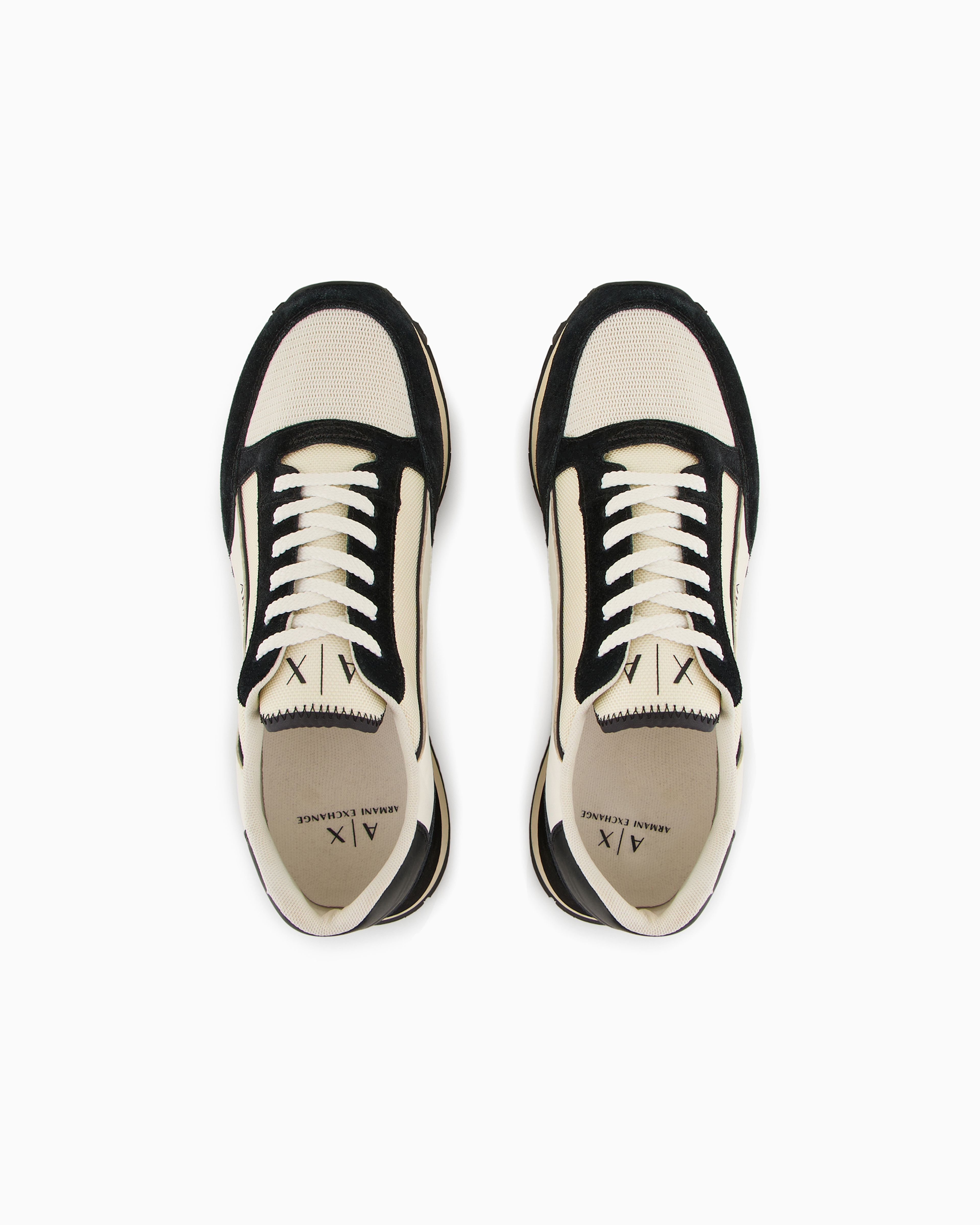 ARMANI EXCHANGE SUEDE SNEAKERS WITH MESH INSERTS 