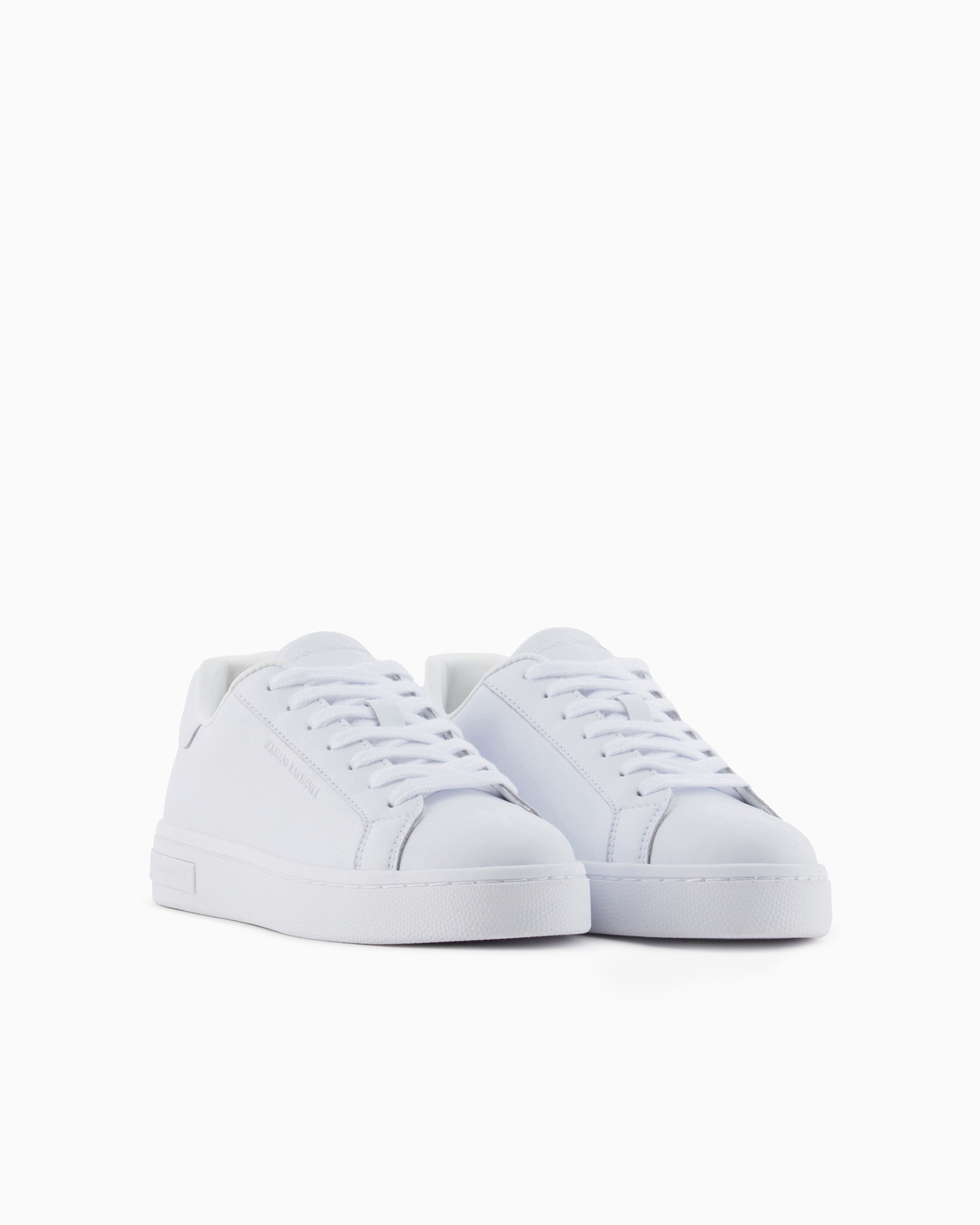 Shop Armani Exchange Sneakers With Laces And Logo In White