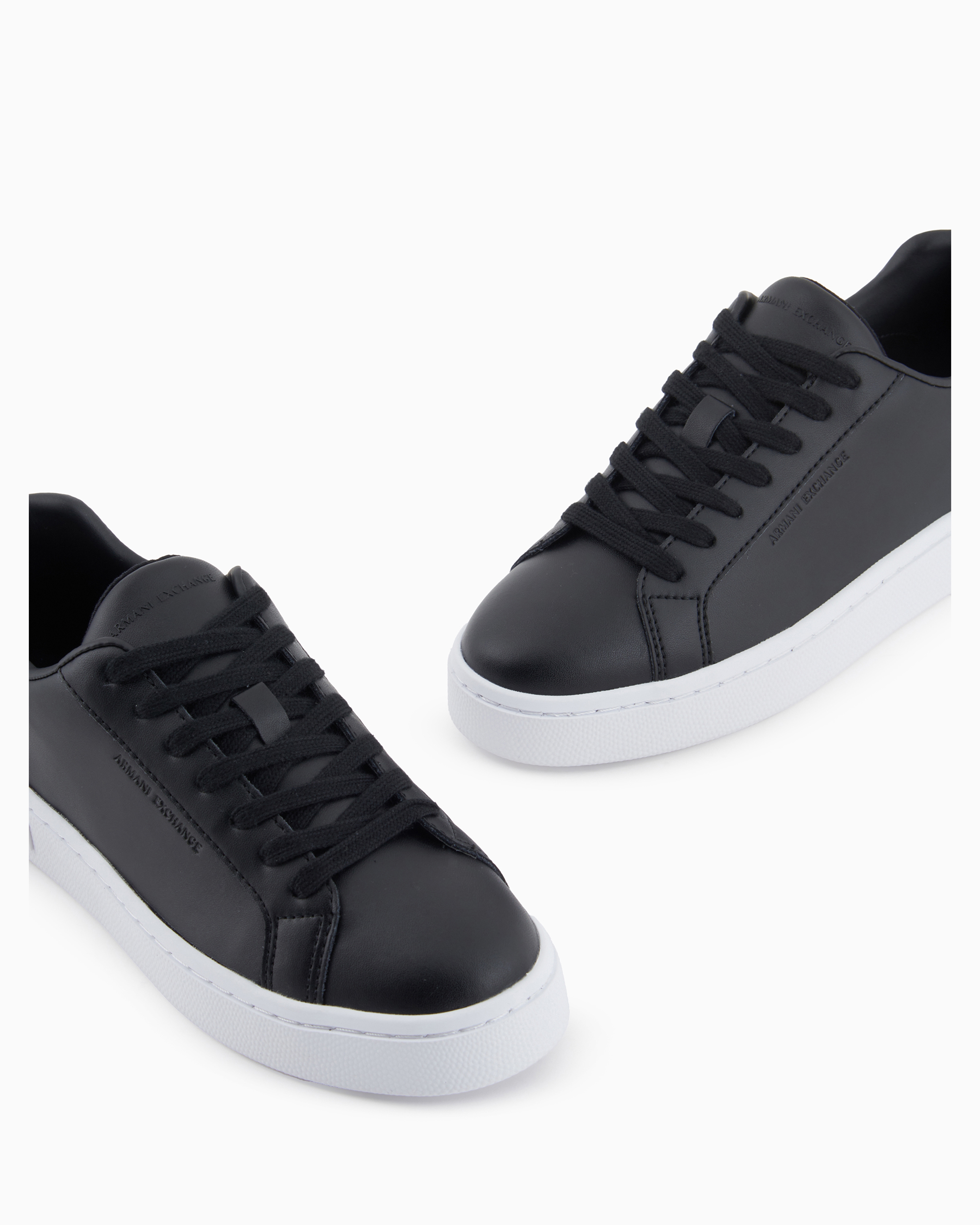 Armani Exchange Logo Sneakers In Black