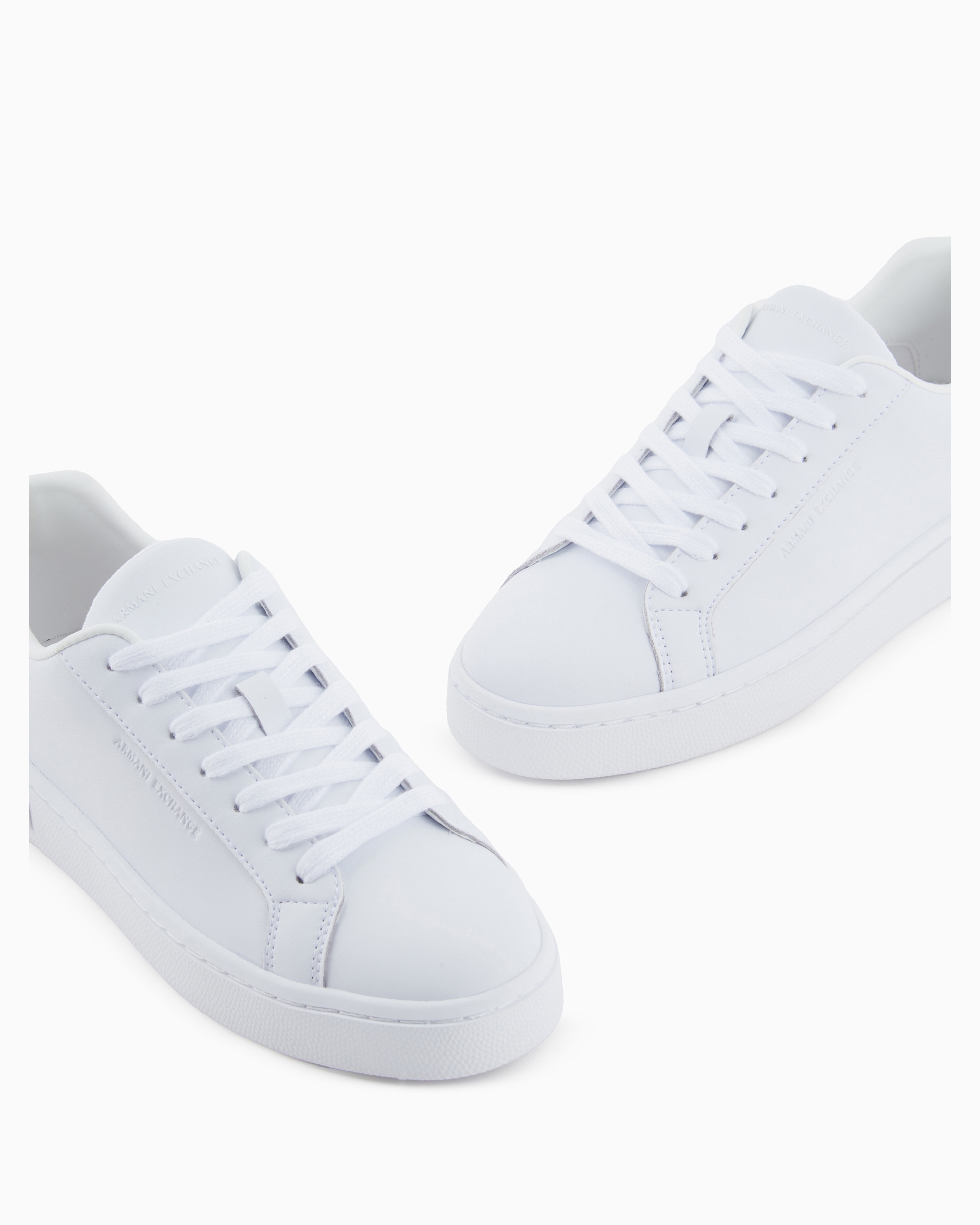 Shop Armani Exchange Sneakers With Laces And Logo In White