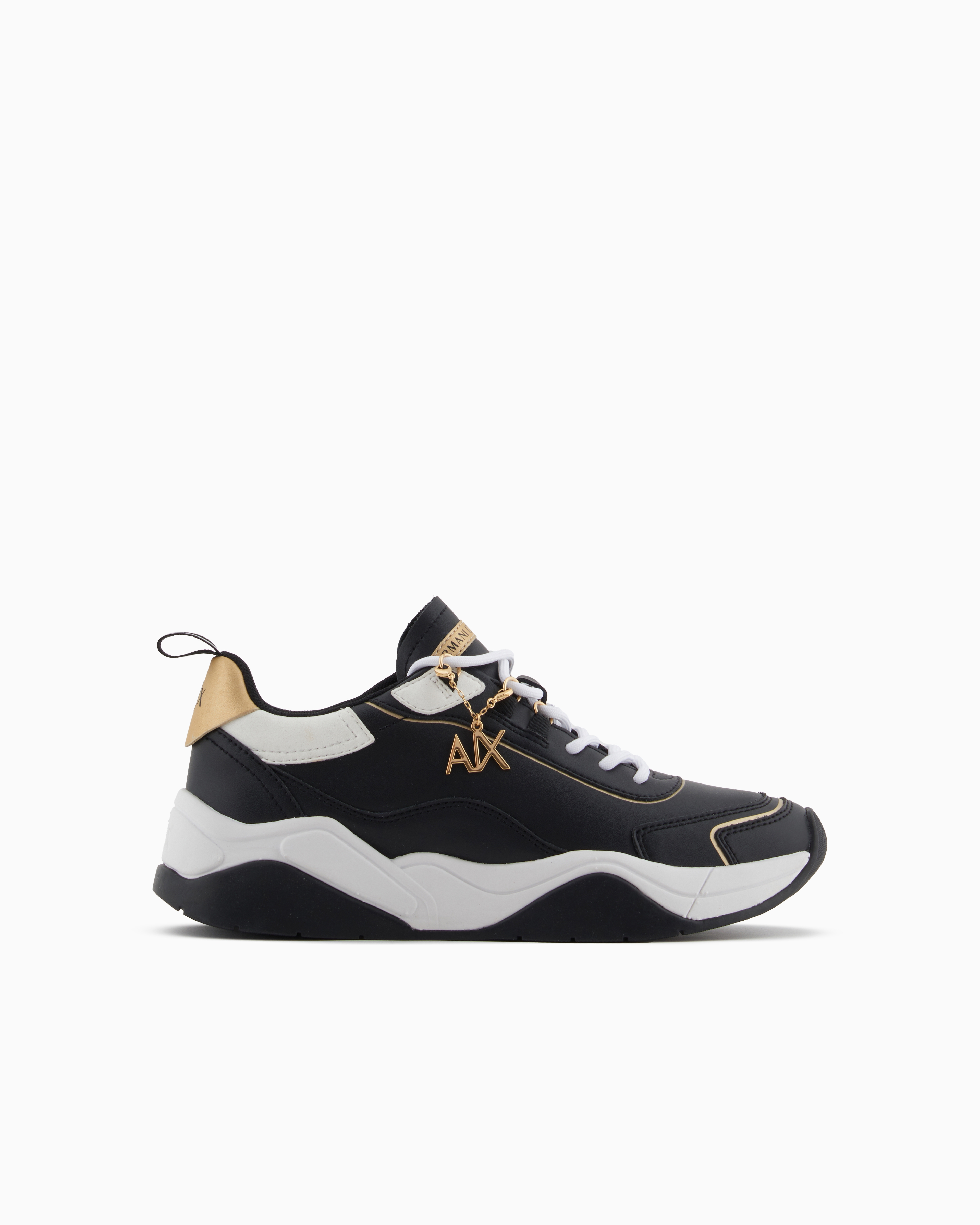 Leather sneakers with logo application | Armani Exchange