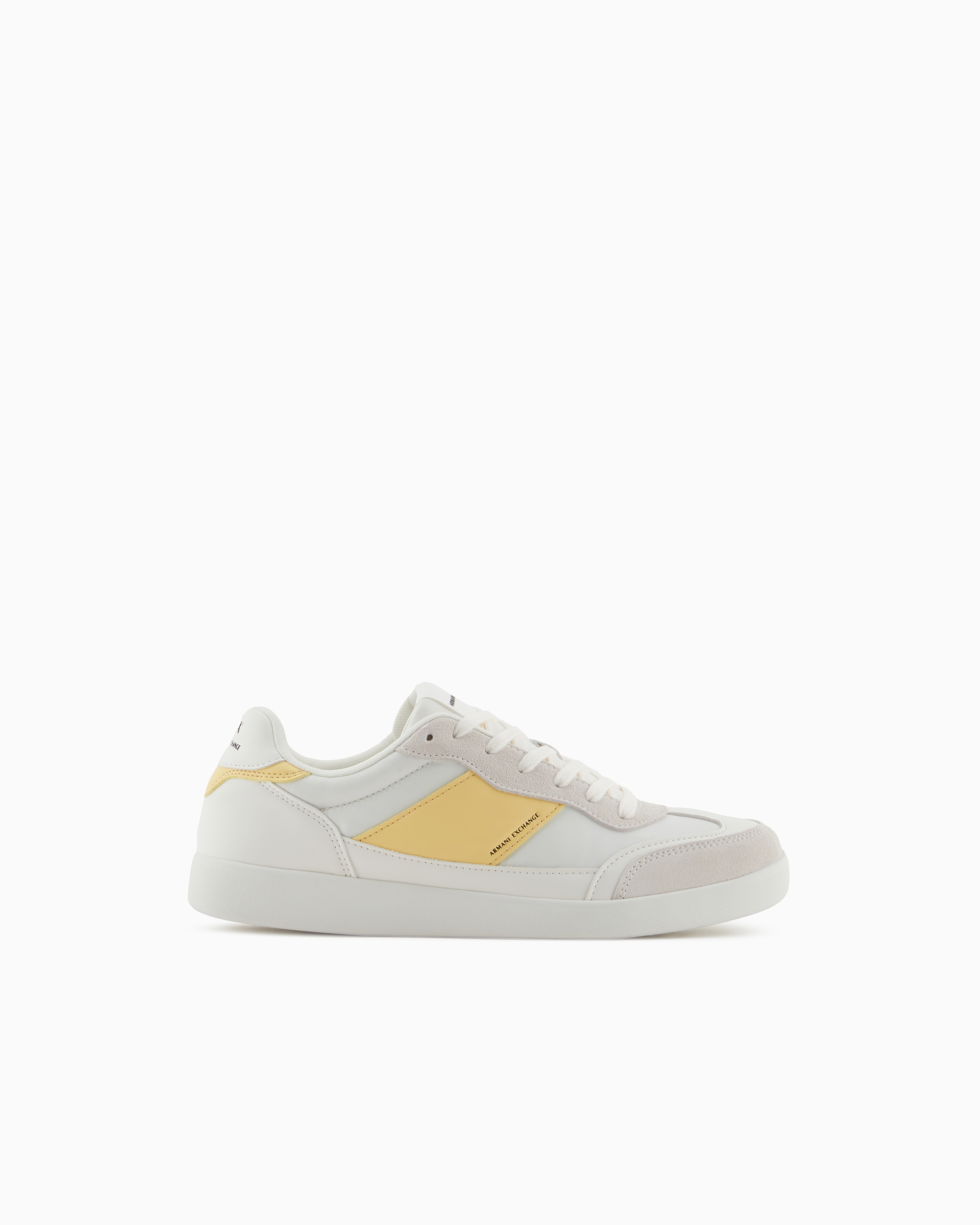 Armani Exchange Sneakers With Contrasting Side Band In Yellow