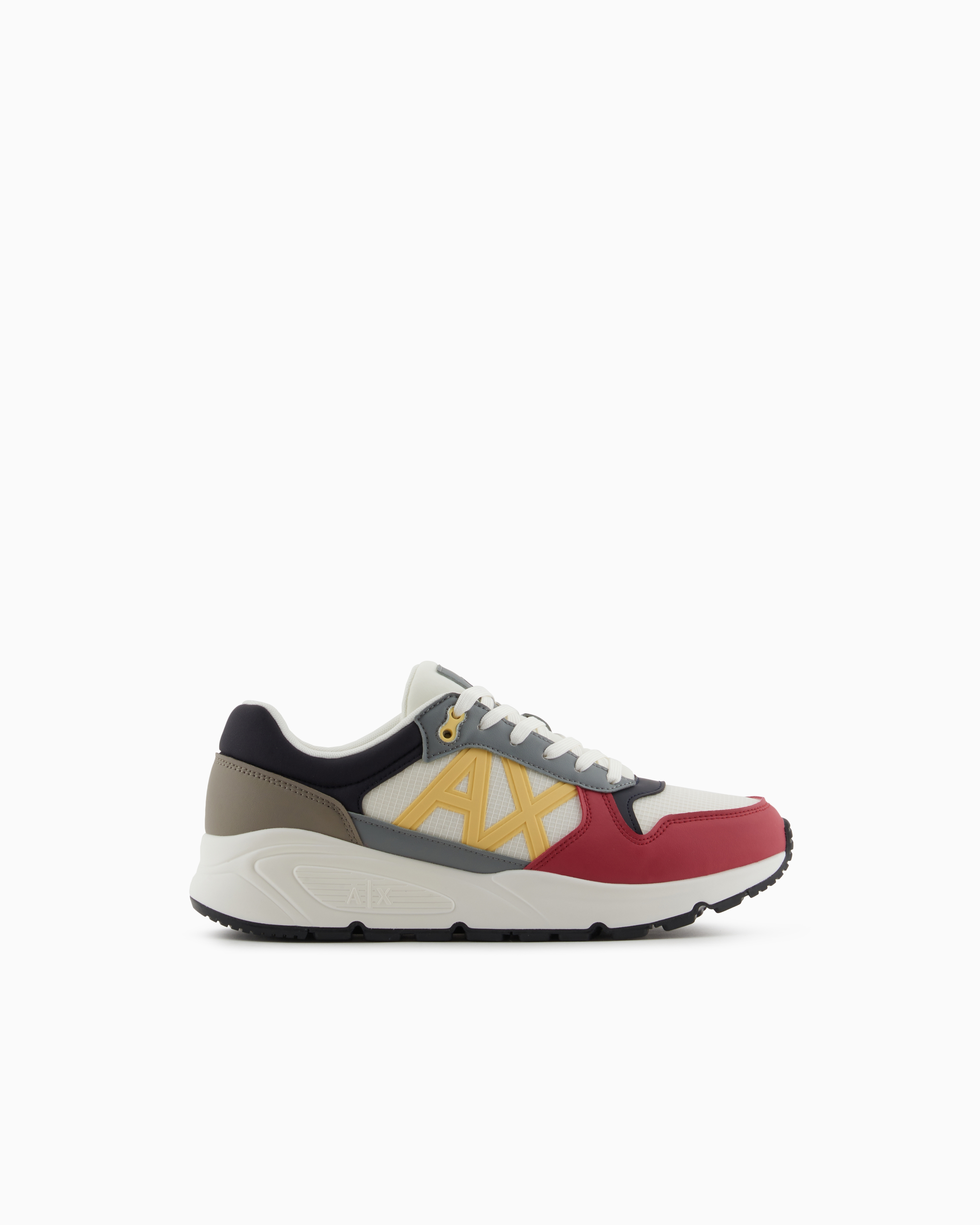 Armani Exchange Sneakers With Side Logo And Contrasting Inserts In Patterned