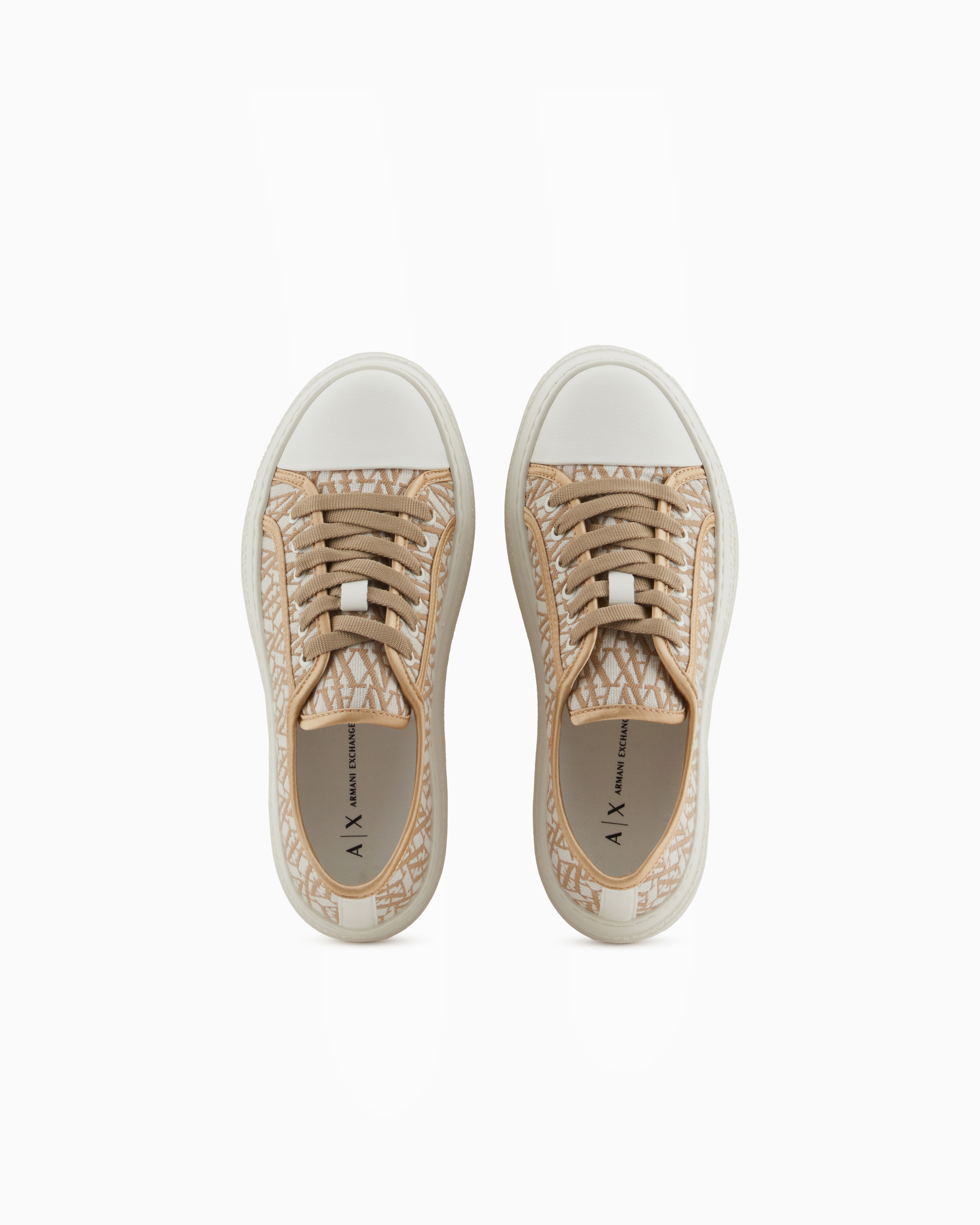 Armani Exchange Sneakers In Beige