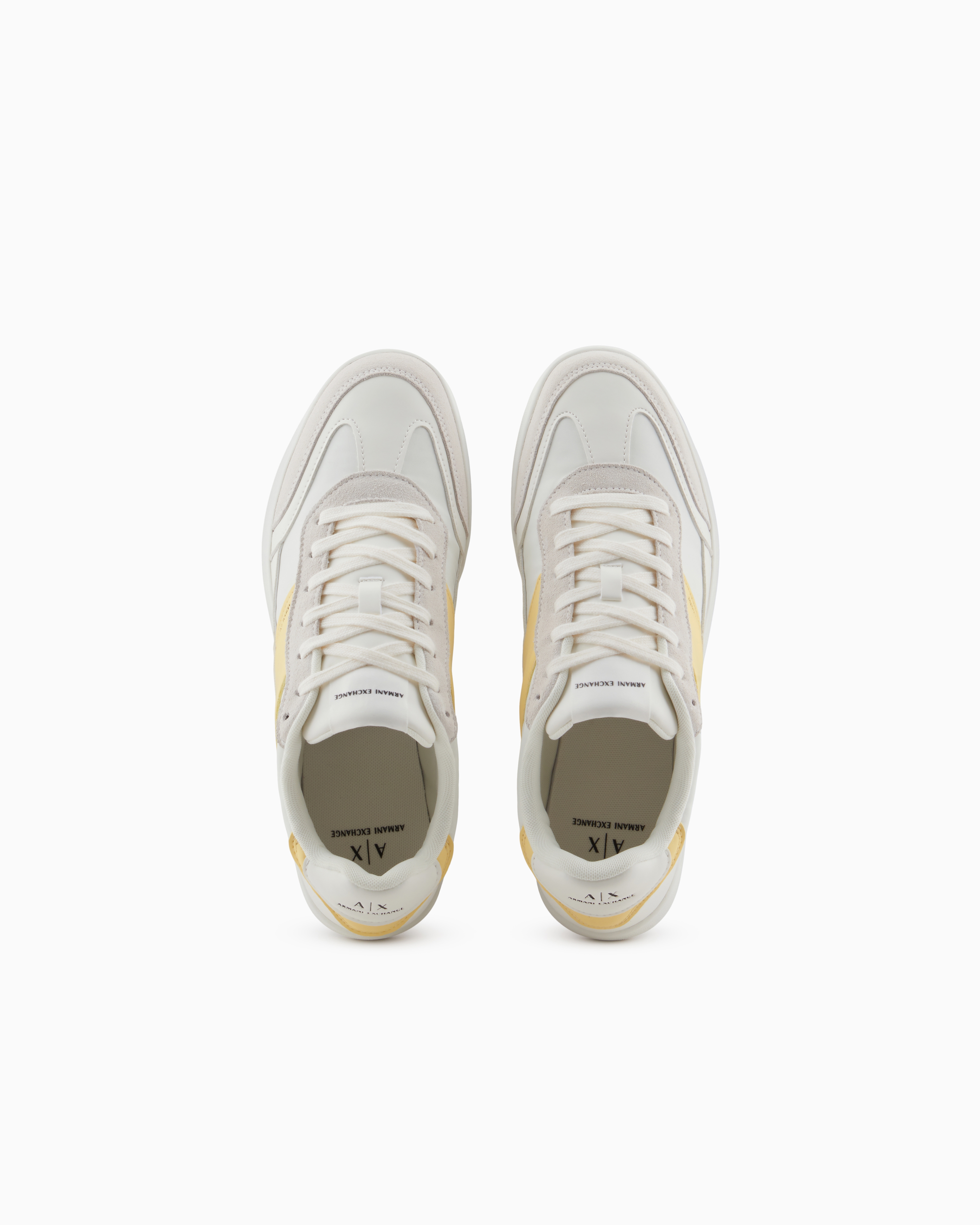 Armani Exchange Sneakers With Contrasting Side Band In Yellow