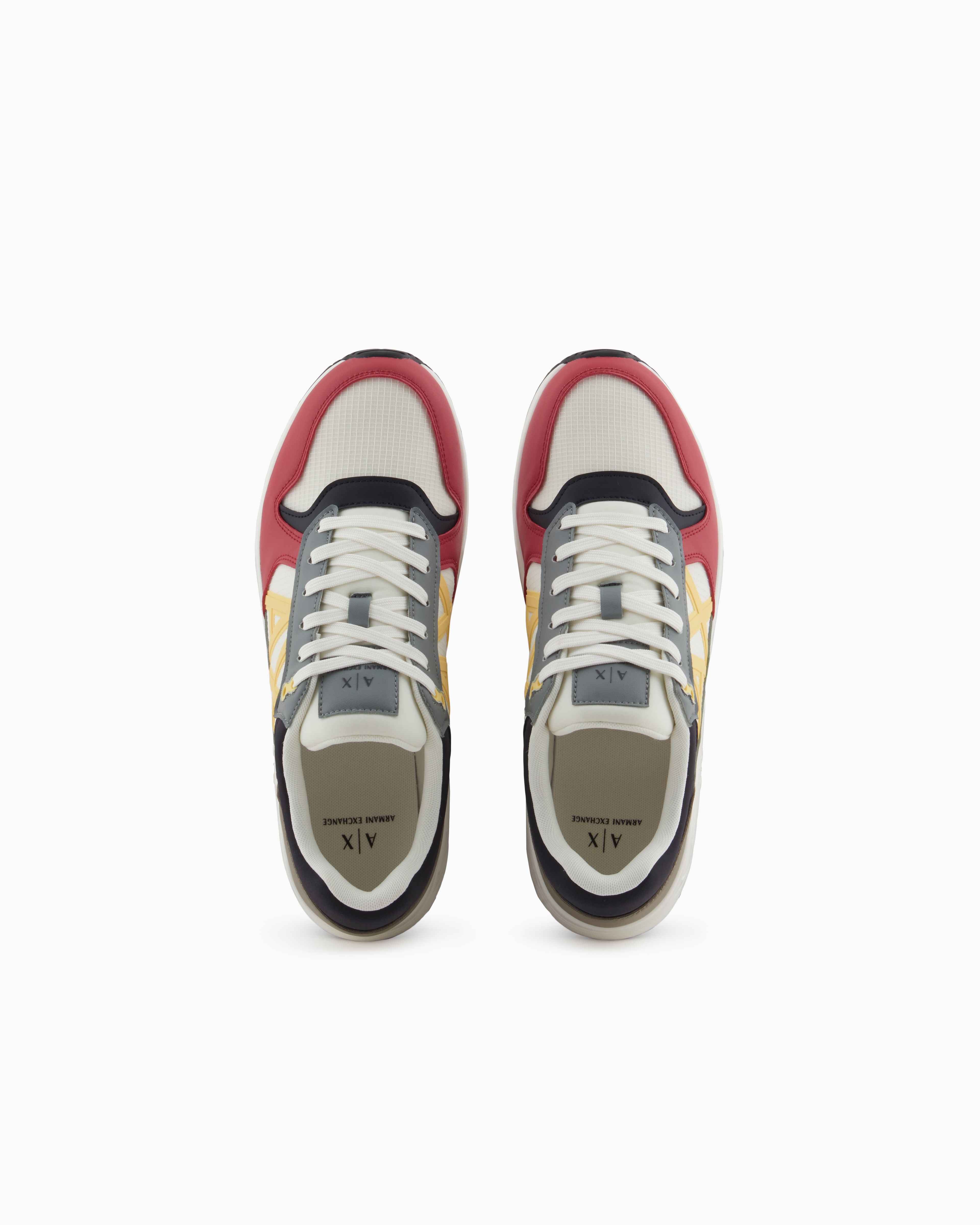 Armani Exchange Sneakers With Side Logo And Contrasting Inserts In Patterned