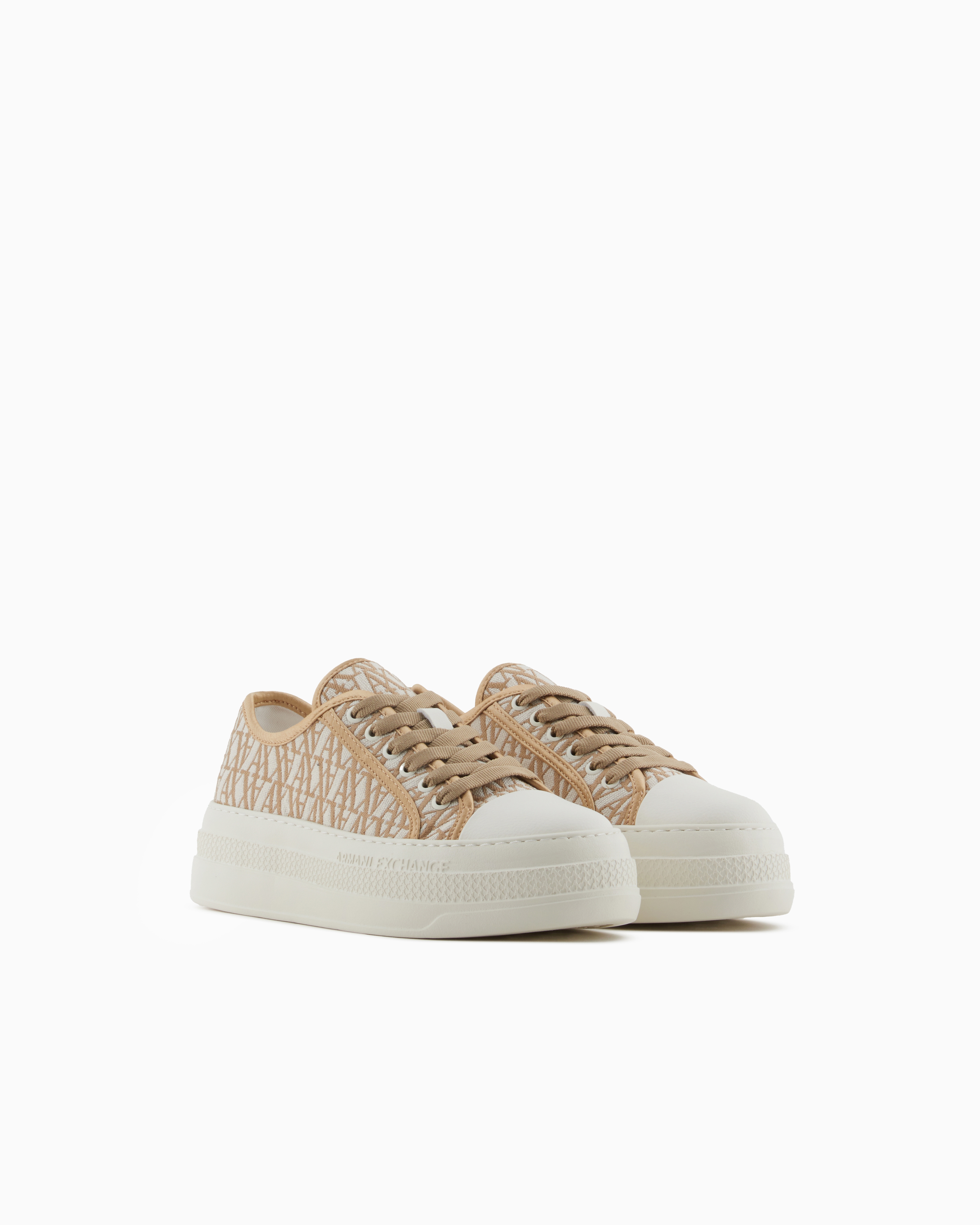 Armani Exchange Sneakers In Beige
