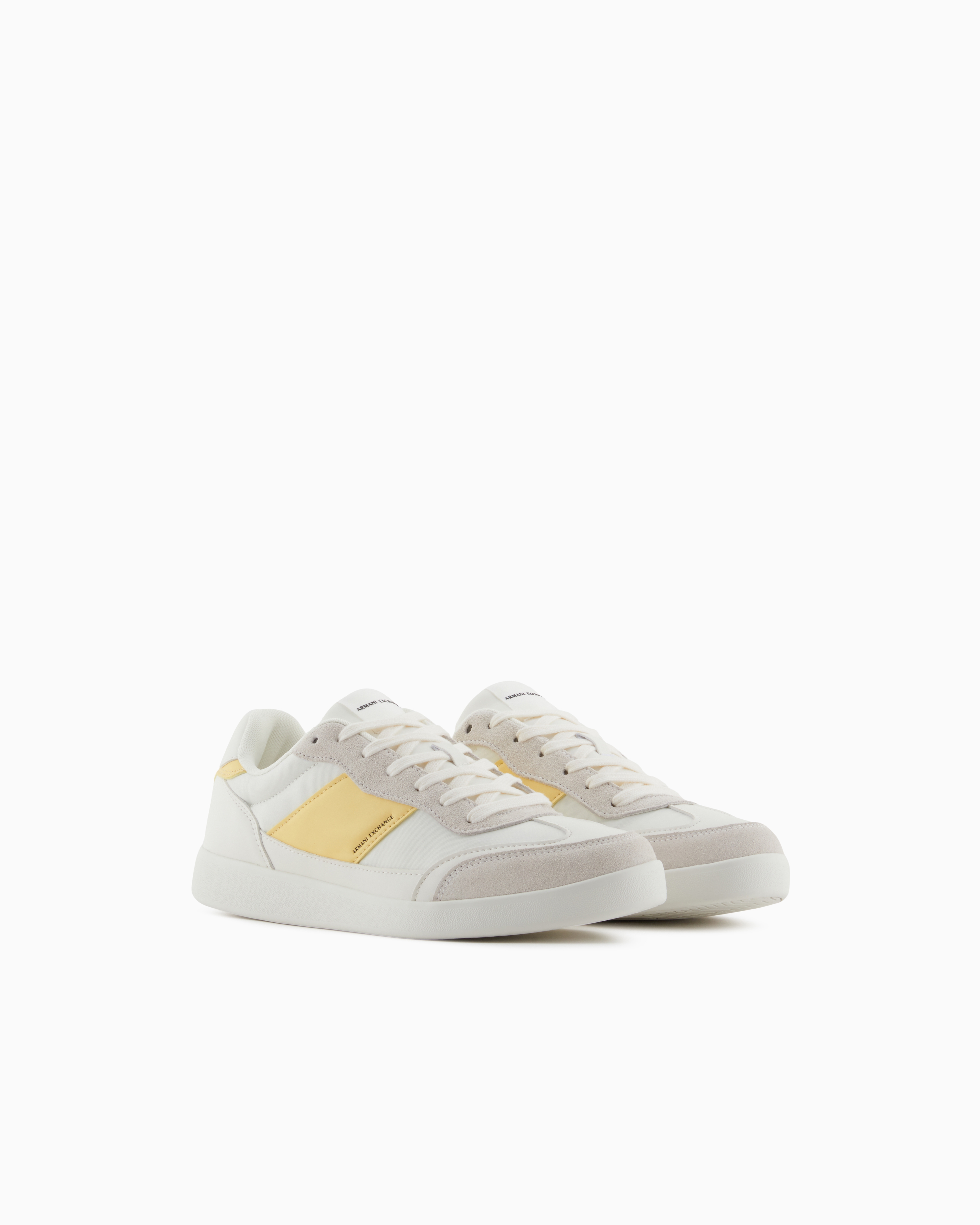 Armani Exchange Sneakers With Contrasting Side Band In Yellow