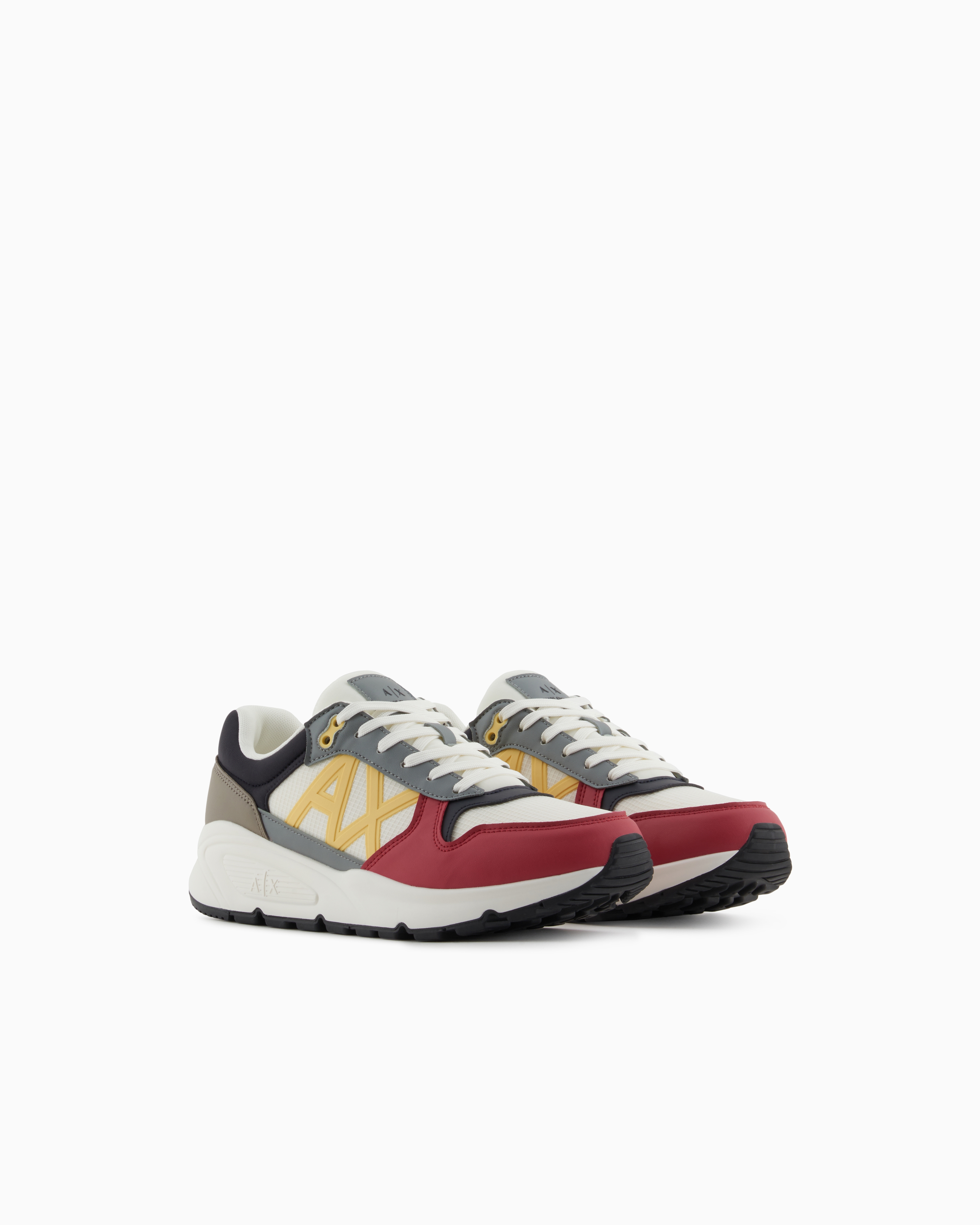 Armani Exchange Sneakers With Side Logo And Contrasting Inserts In Patterned
