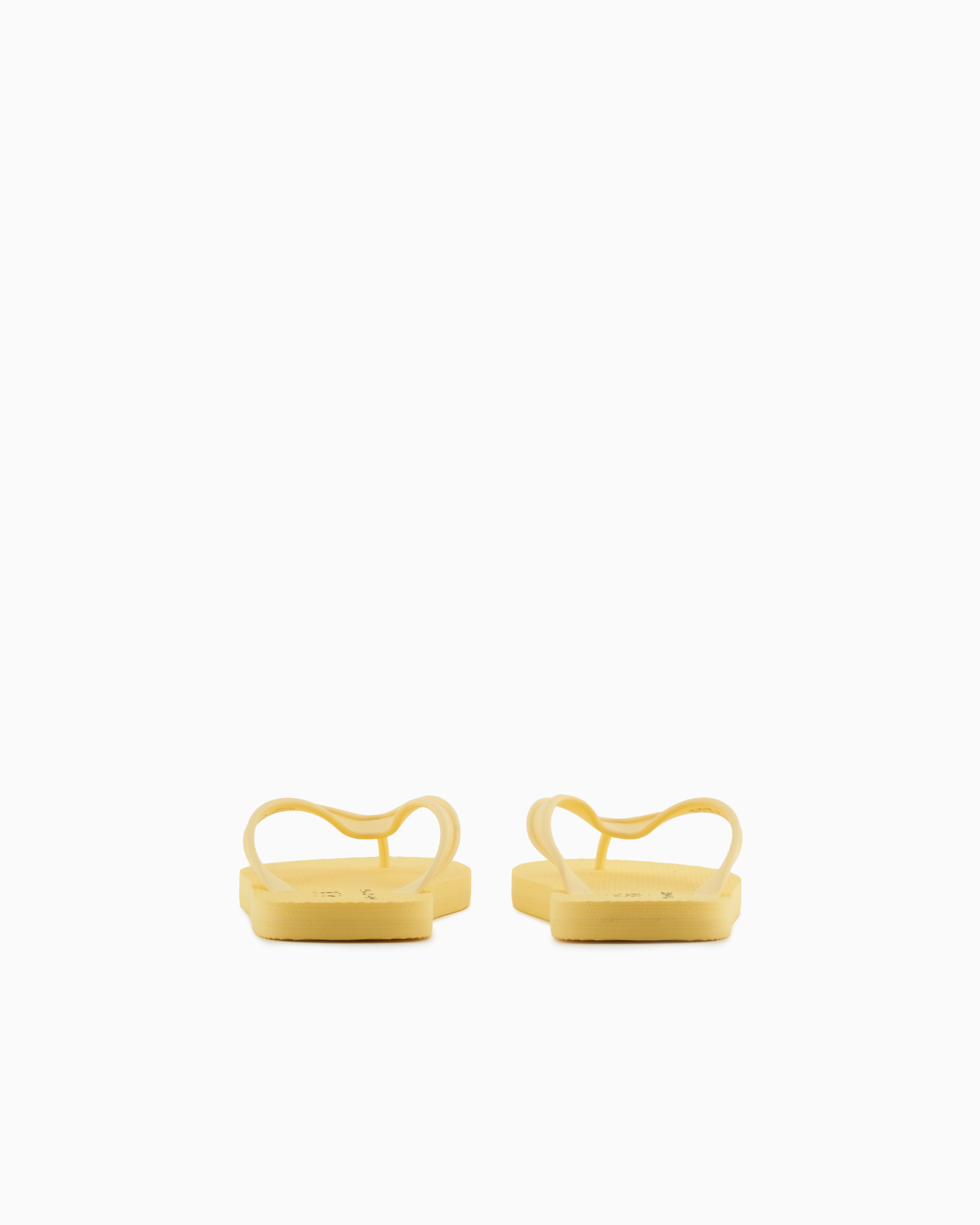 Armani Exchange Rubber Flip Flops With Logo Writing In Yellow