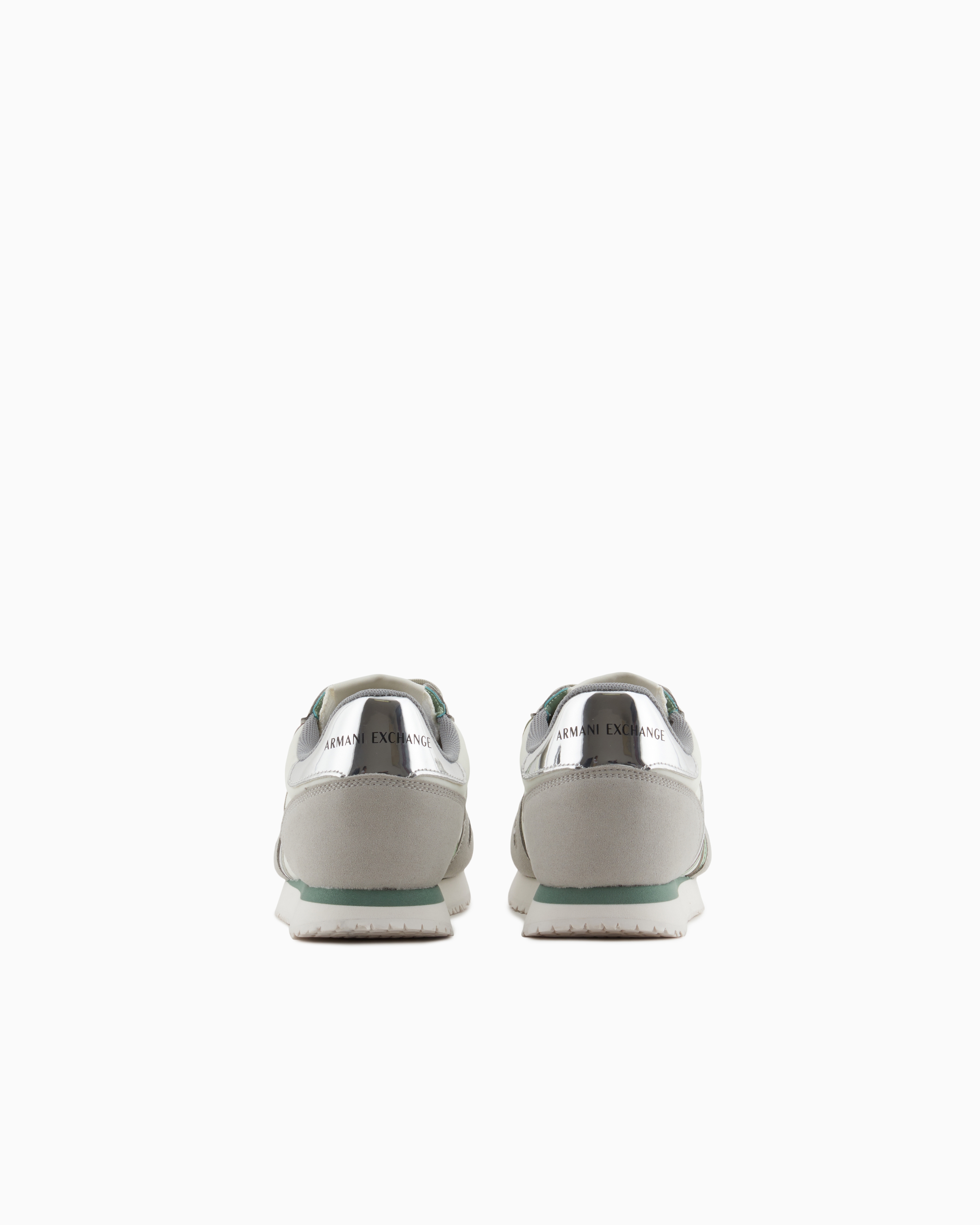 Armani Exchange Microfiber Sneakers With Logo In Grey