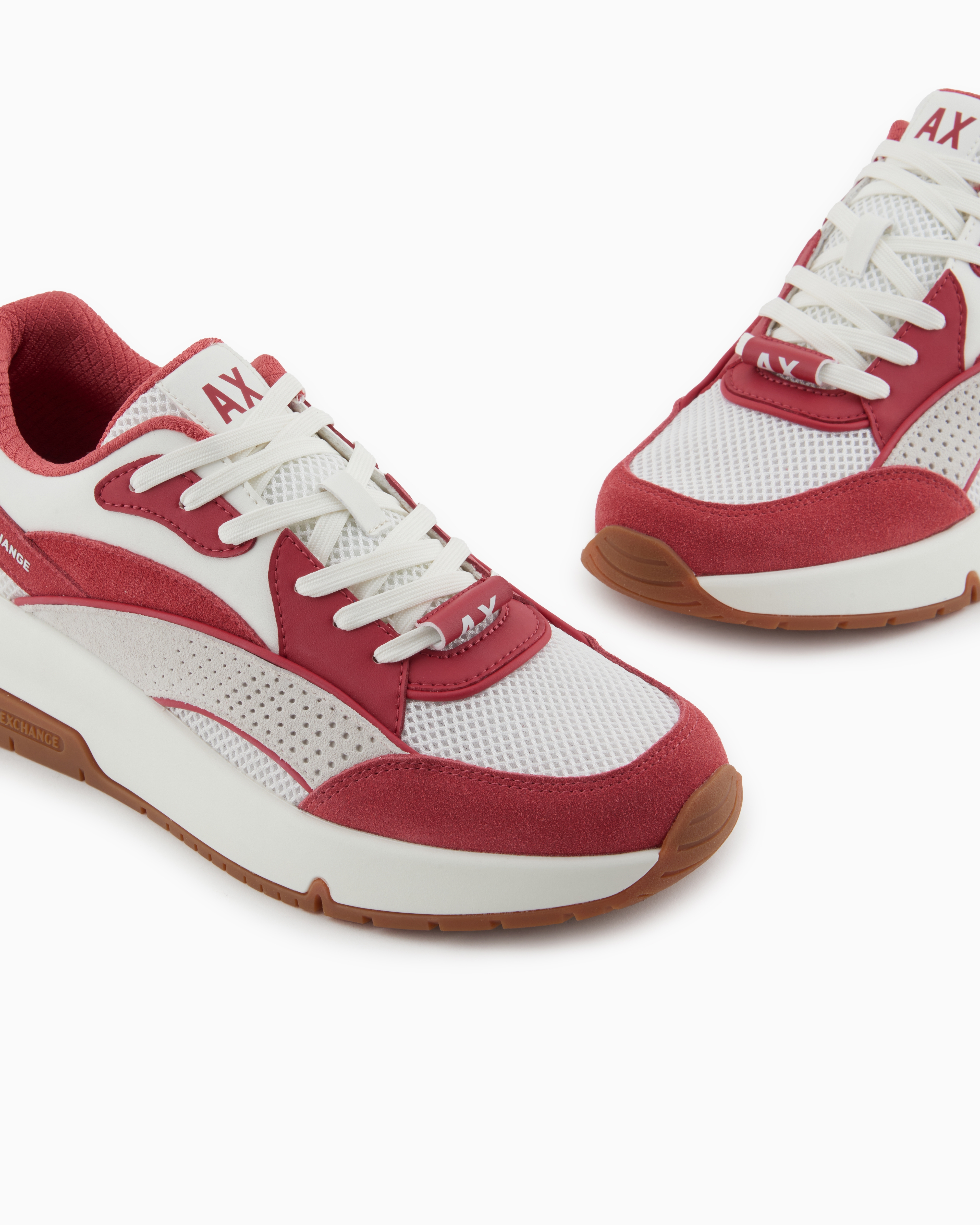 Armani Exchange - Oversized sneakers with contrasting inserts, Man, Red, Size: