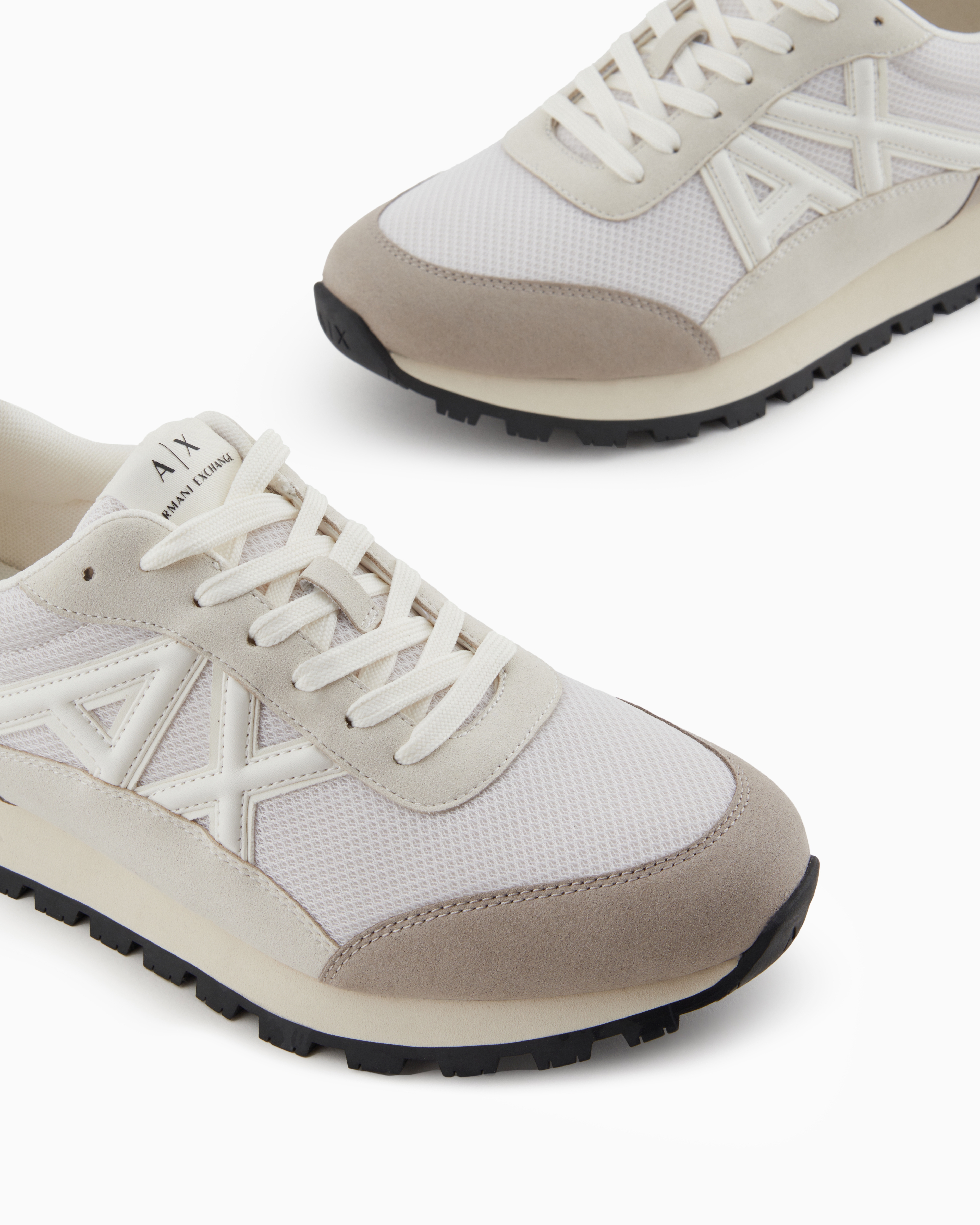 Armani Exchange - Sneakers eco-suede, mesh and nylon, Man, Brown, Size: