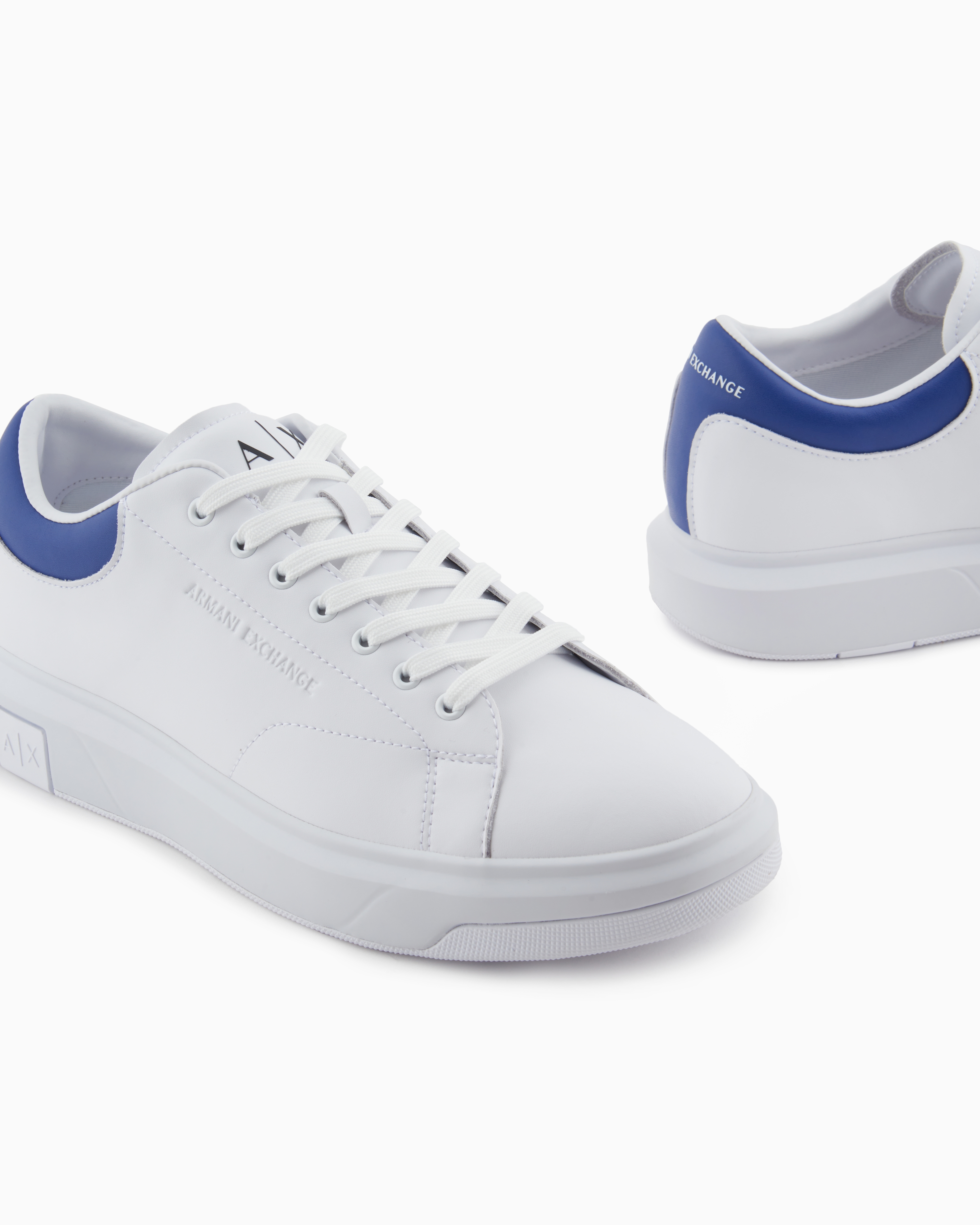 Armani Exchange - Leather sneakers, Man, Blue, Size: 8
