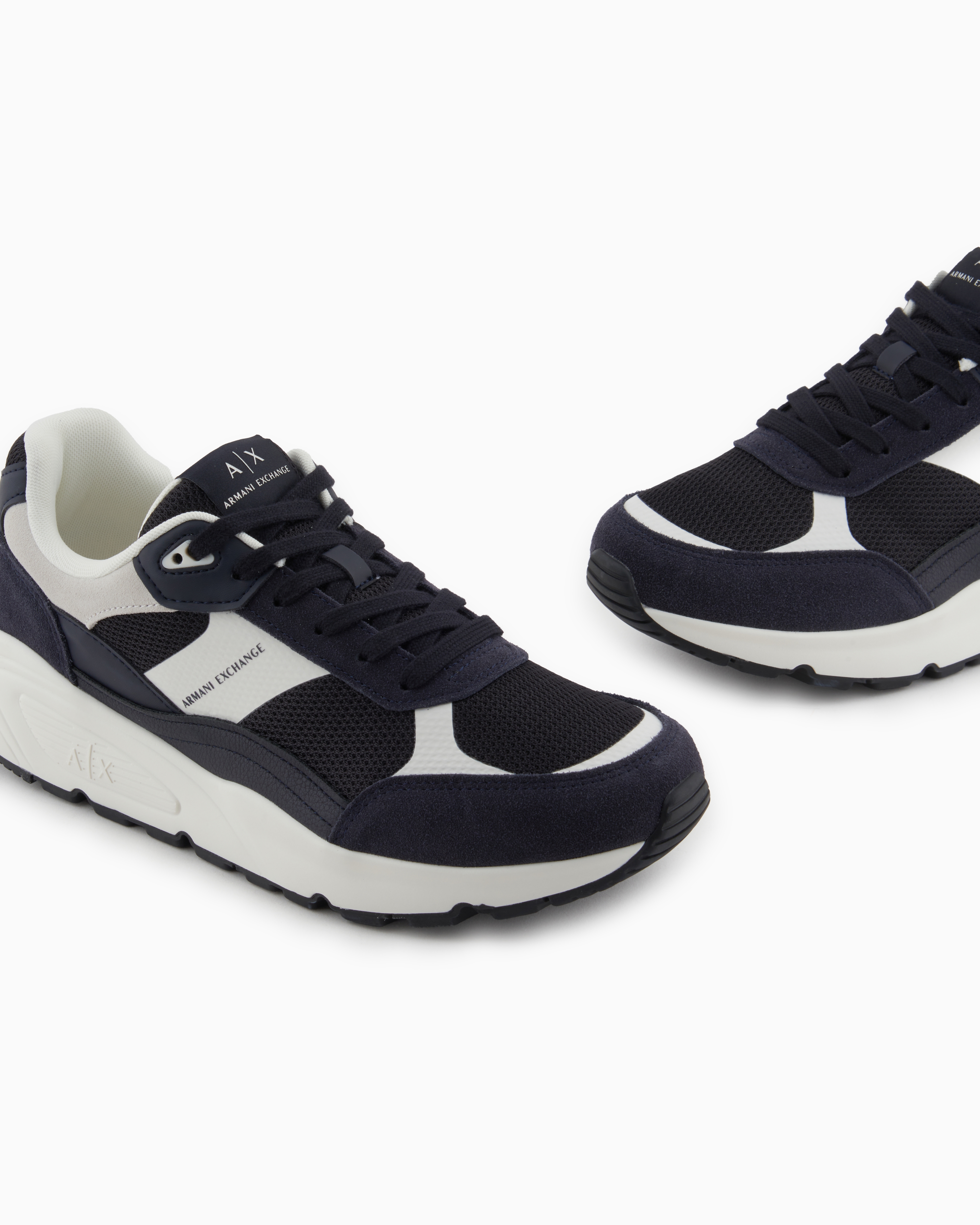 Armani Exchange - Oversized sneakers with contrasting inserts, Man, Black, Size: