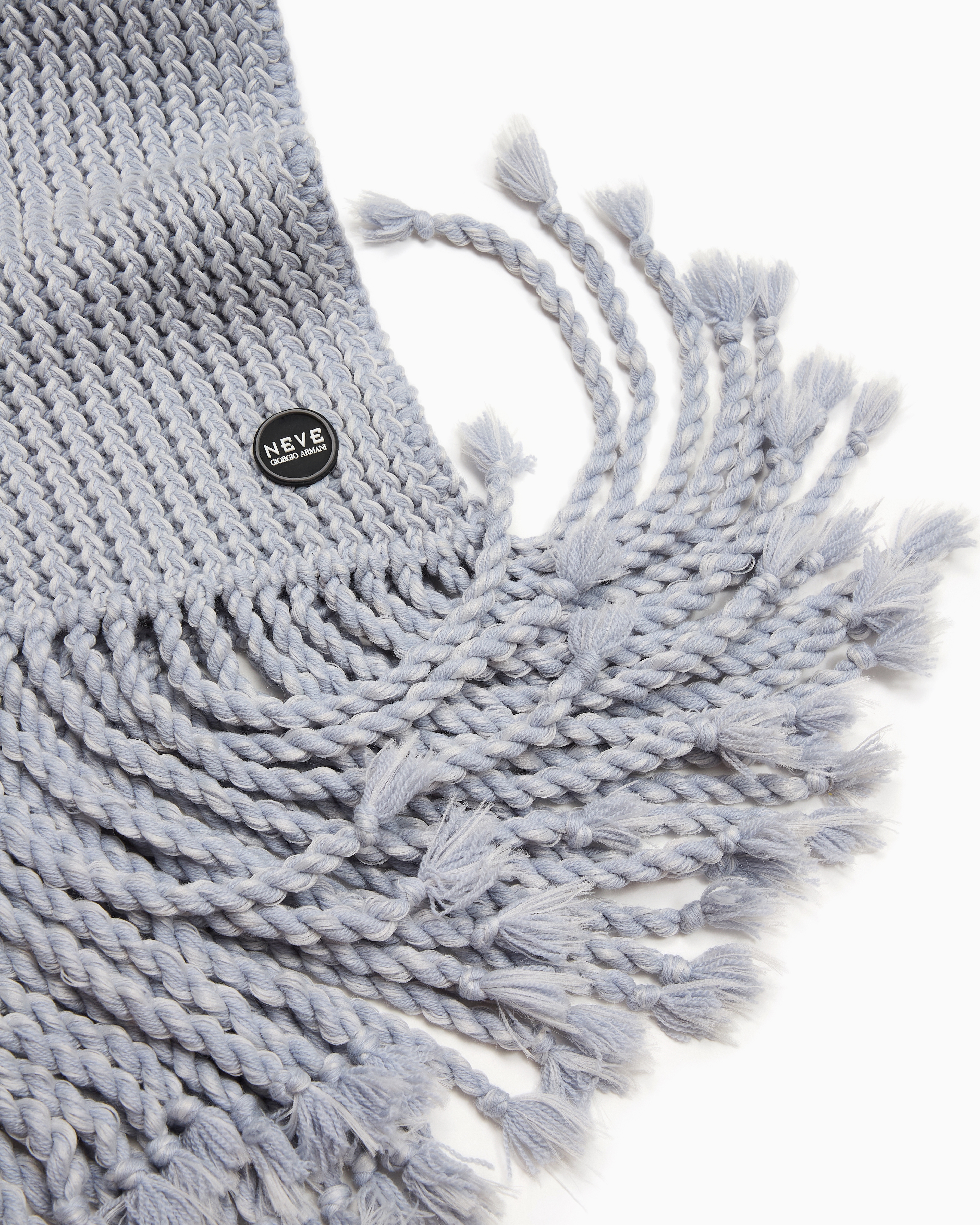 Shop Giorgio Armani Neve Scarf In Wool And Cashmere In Light_blue