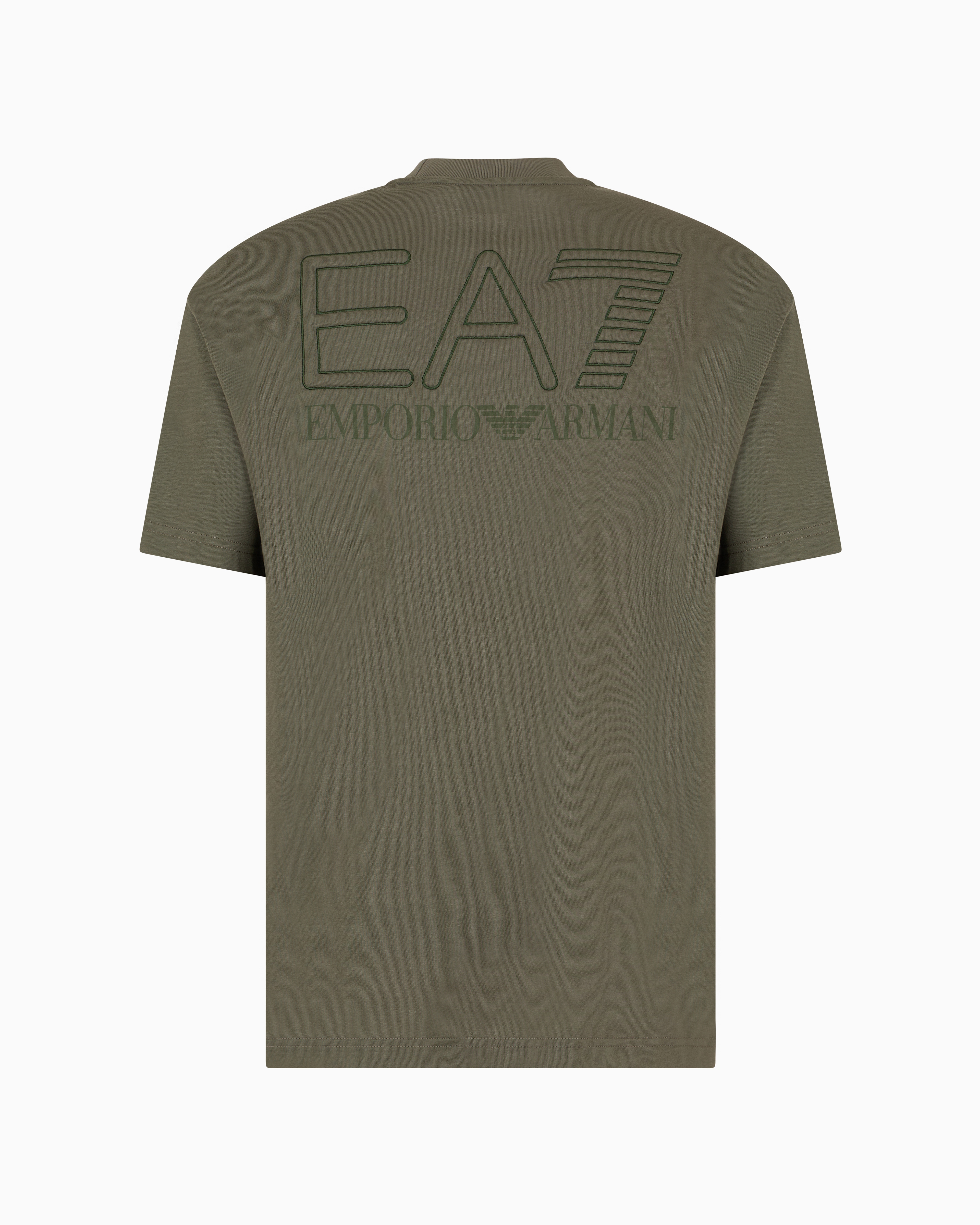 Shop Ea7 Asv Logo Series Unisex Organic-cotton Crew-neck T-shirt In Green