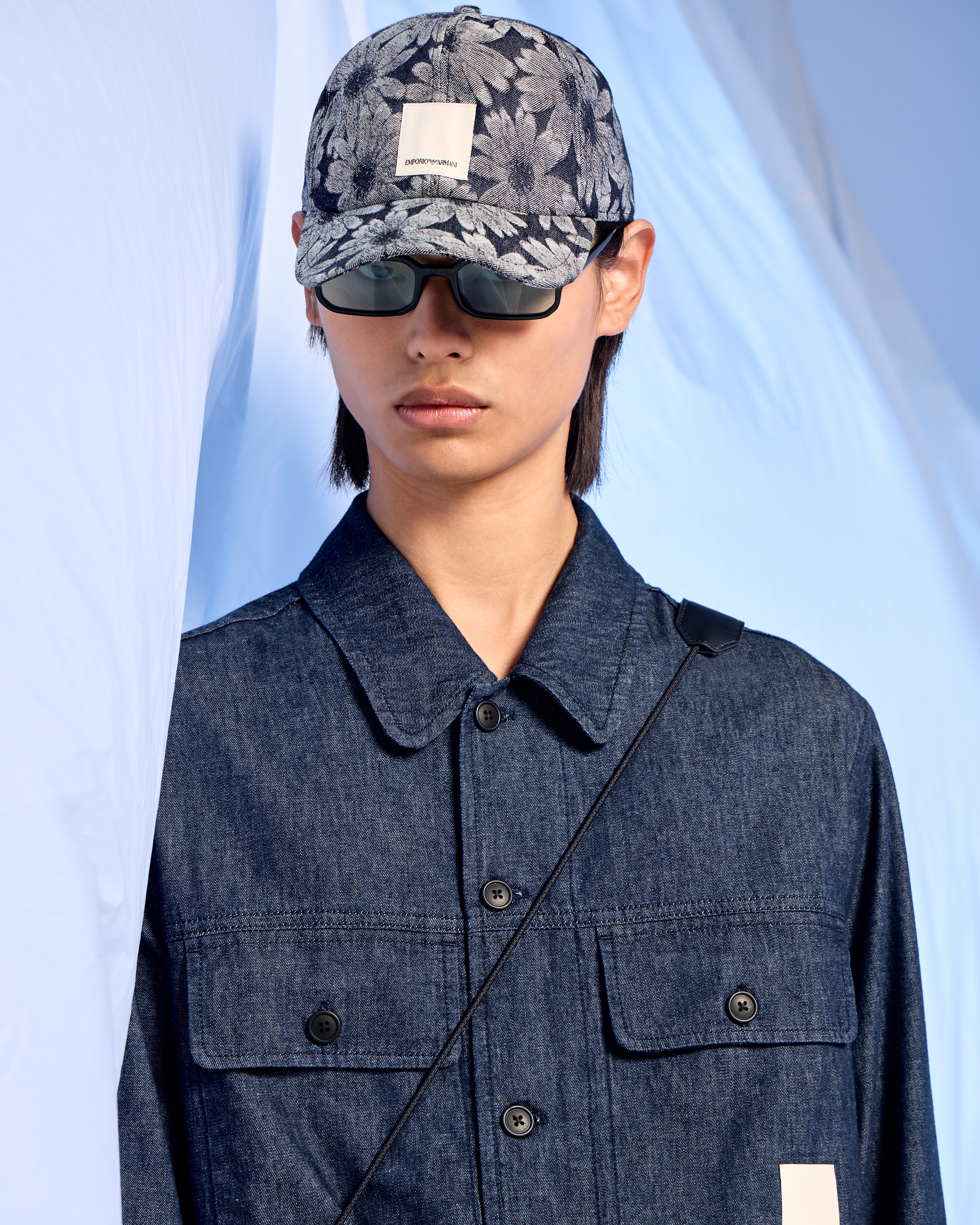 Emporio Armani Asv Baseball Cap With All-over Daisy Jacquard Motif From The Peace Capsule Collection