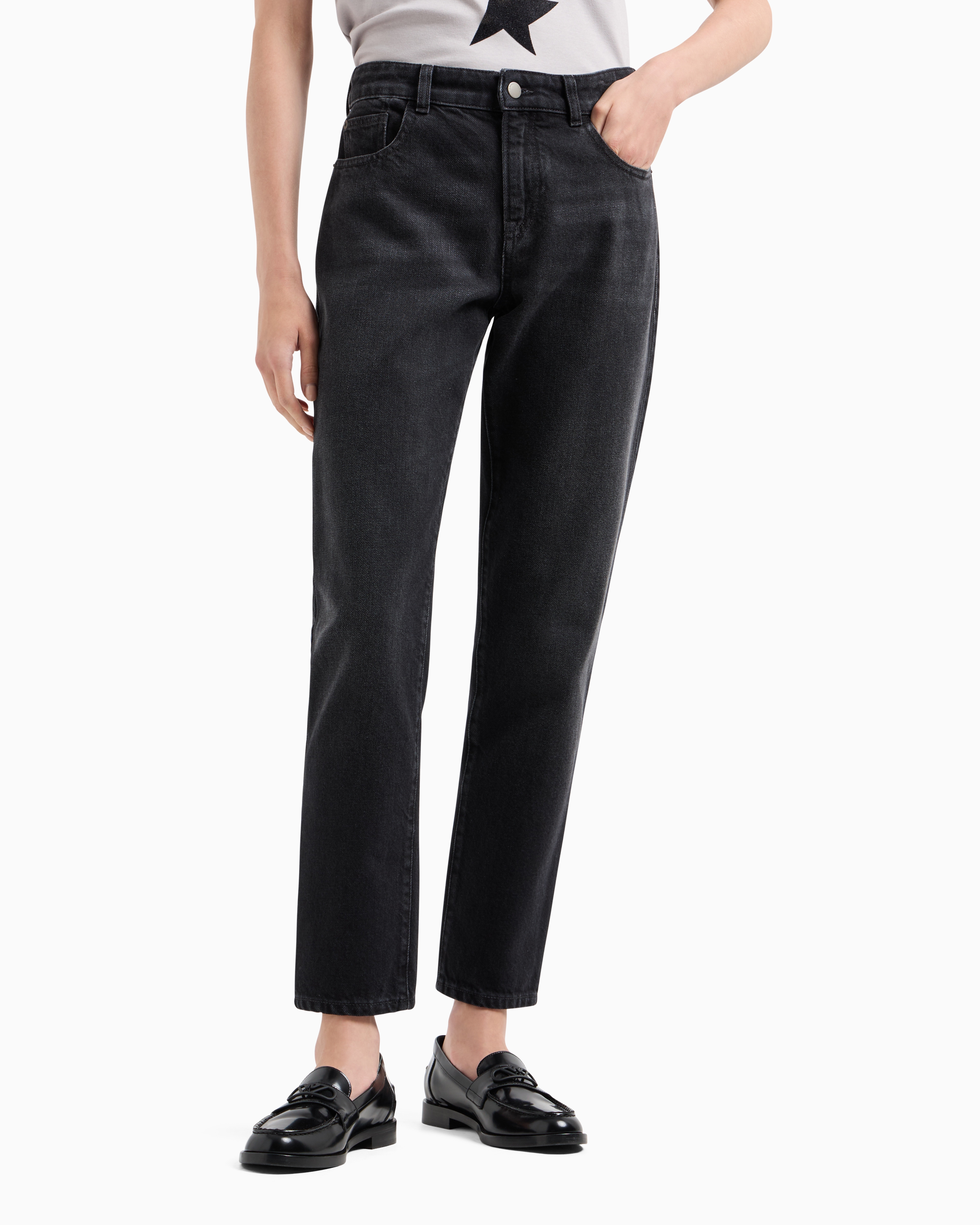 J36 mid-rise, straight-leg, vintage-look denim jeans | Emporio Armani