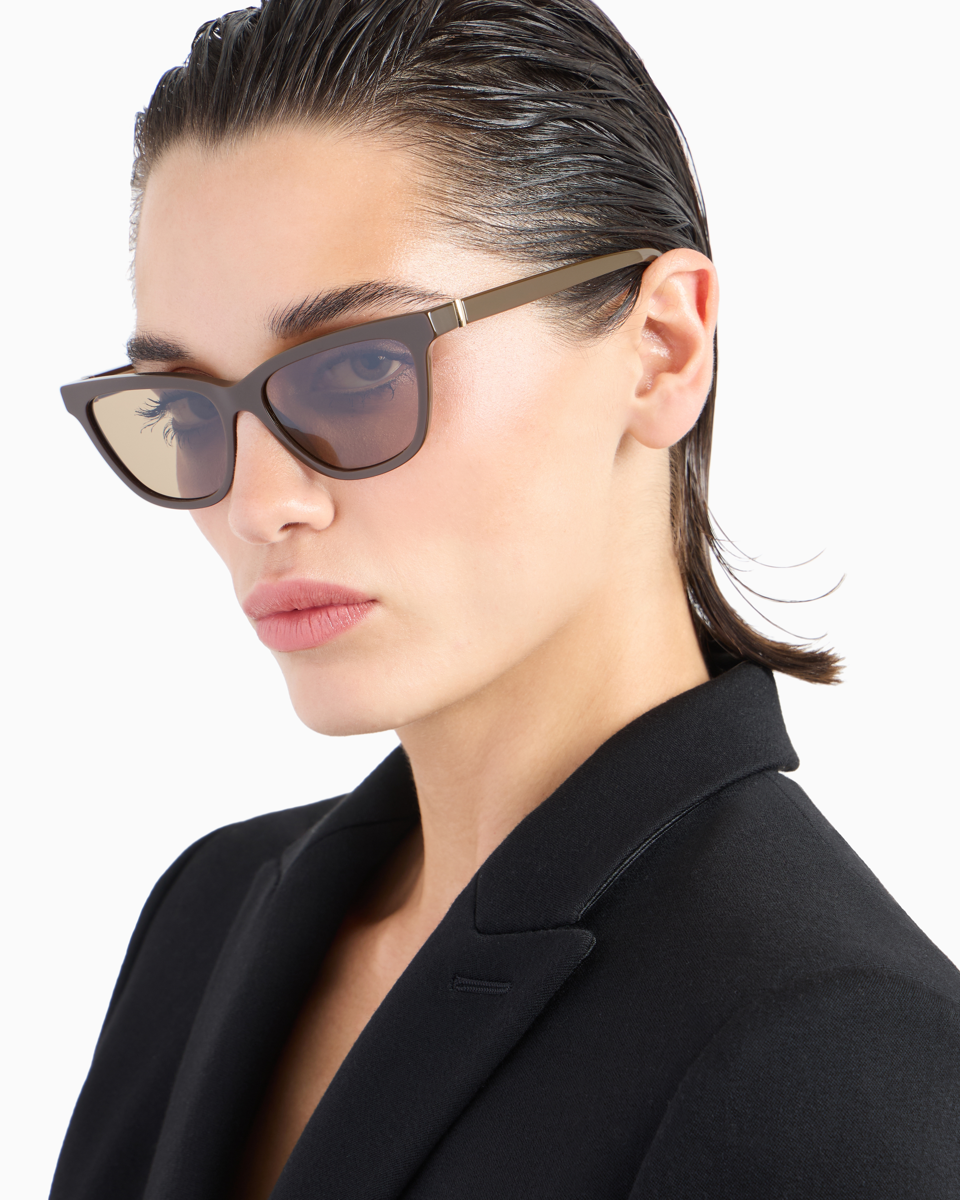 Shop Giorgio Armani Women's Cat-eye Sunglasses In Brown