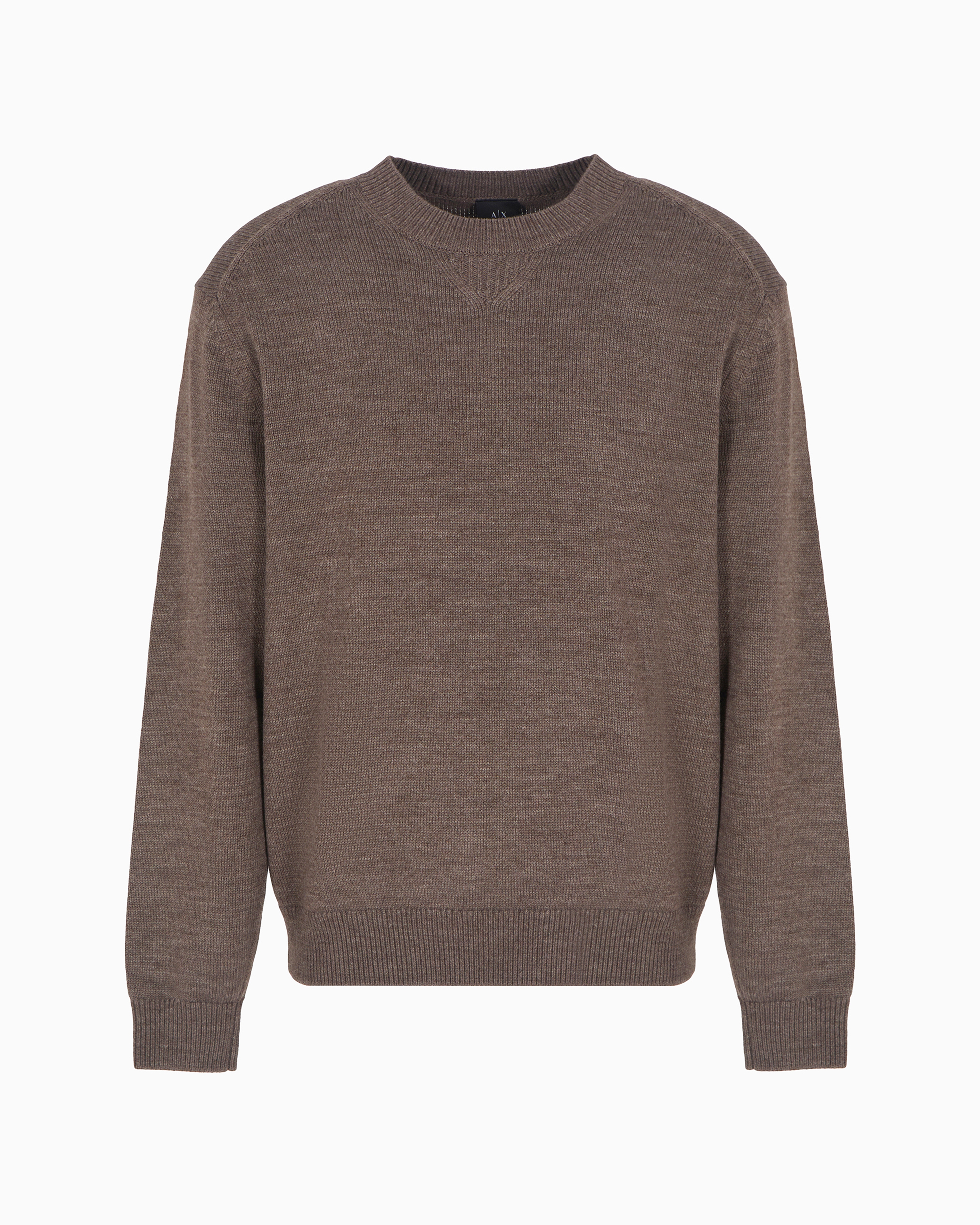 Shop Armani Exchange Asv Yarn Crewneck Sweater In Brown