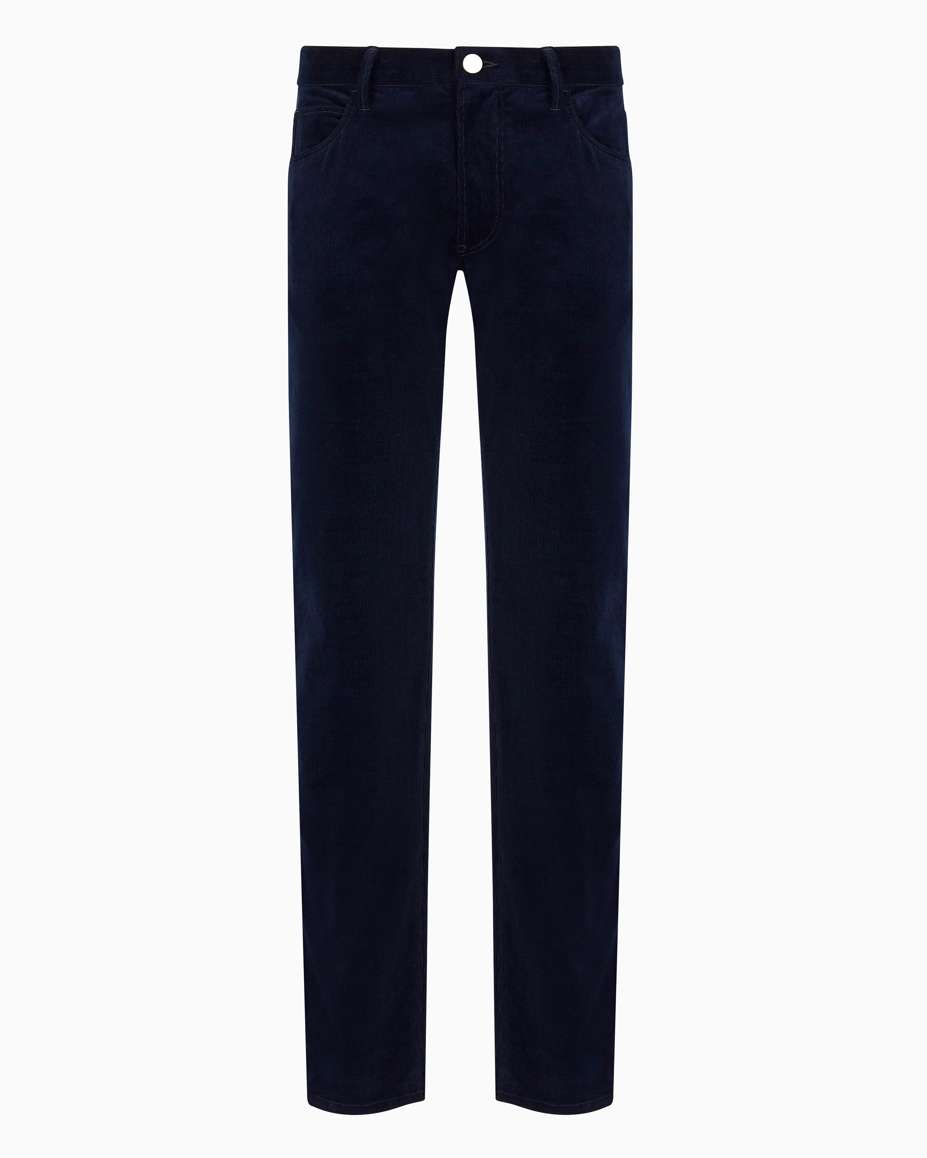 Giorgio Armani Regular-fit, Five-pocket Trousers In Cotton And Cashmere In Black