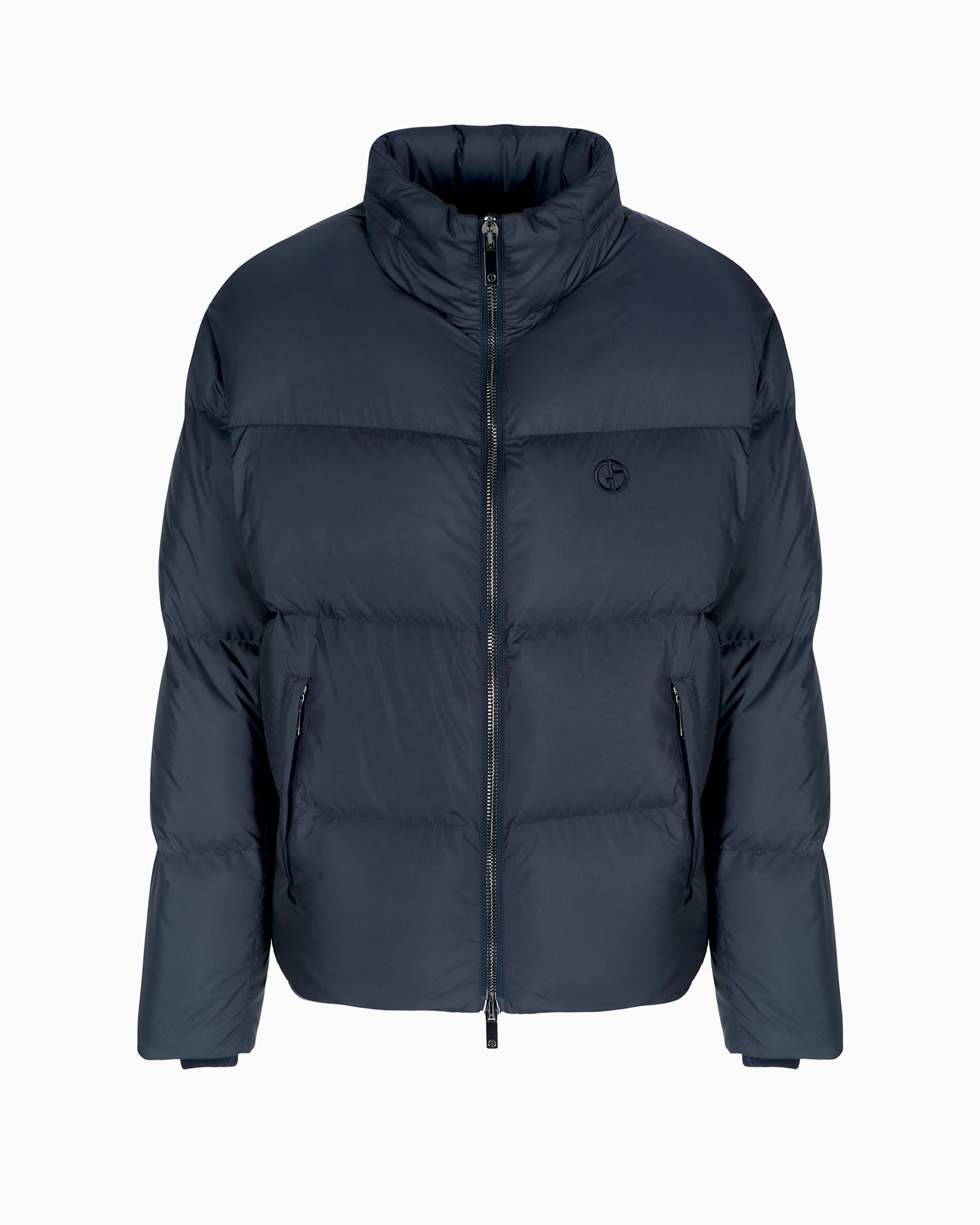 Giorgio Armani Official Store Bomber Jacket With Goose-down Padding Armani Sustainability Values In Blue