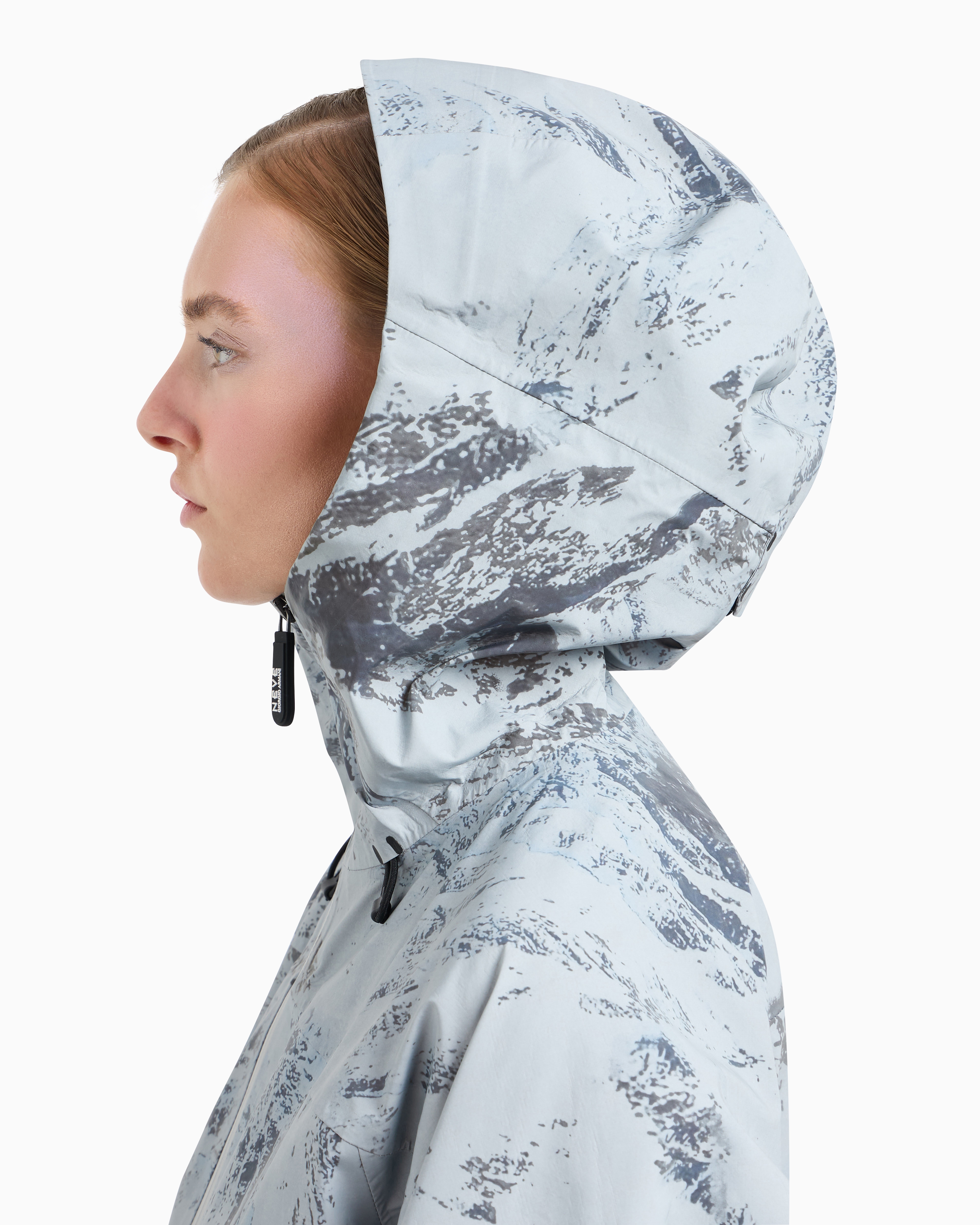 Giorgio Armani Neve Ski Jacket In Printed Reflex Fabric In Patterned