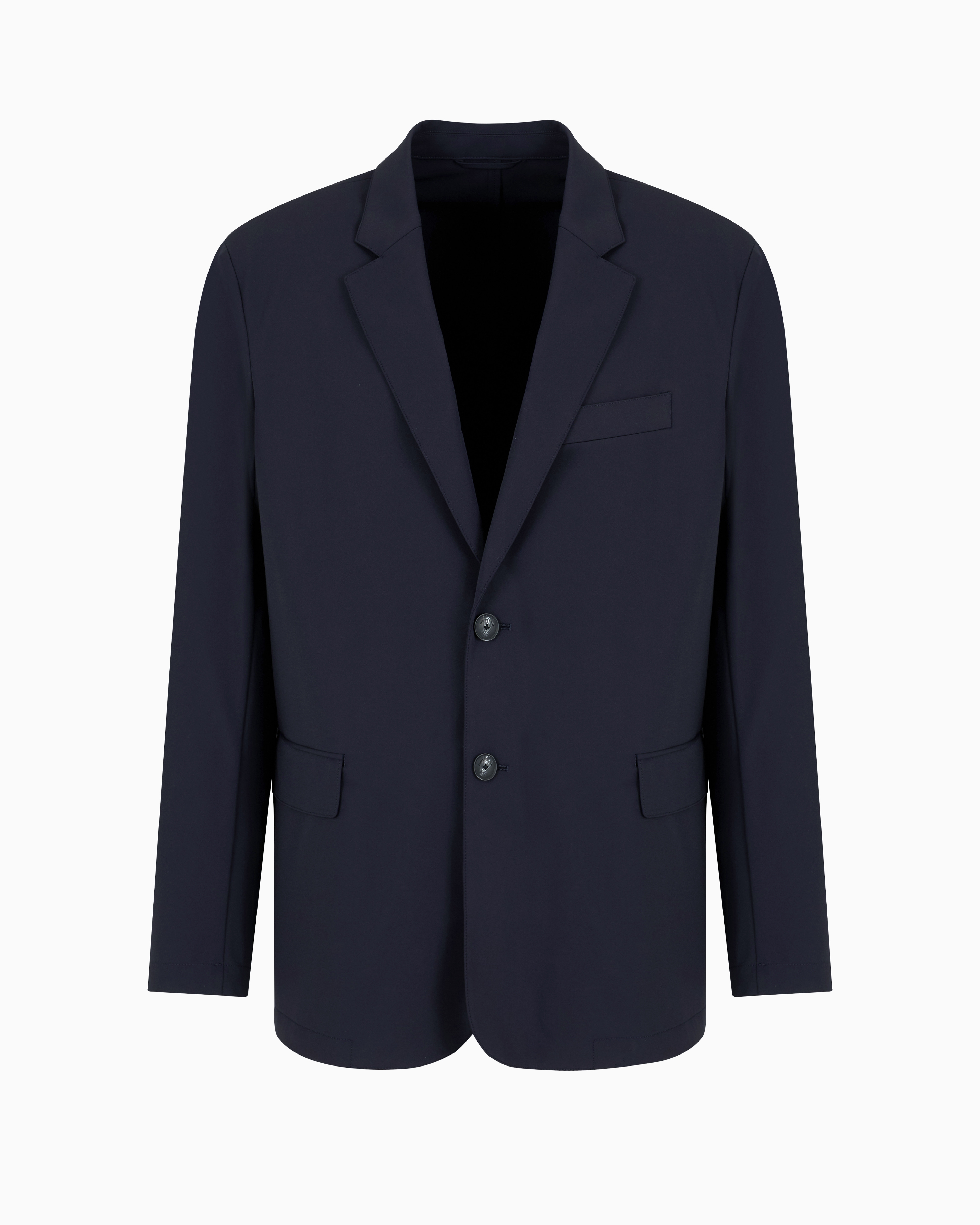 Emporio Armani Blazer Single-breasted Pintuck Detailing In Navy Blue