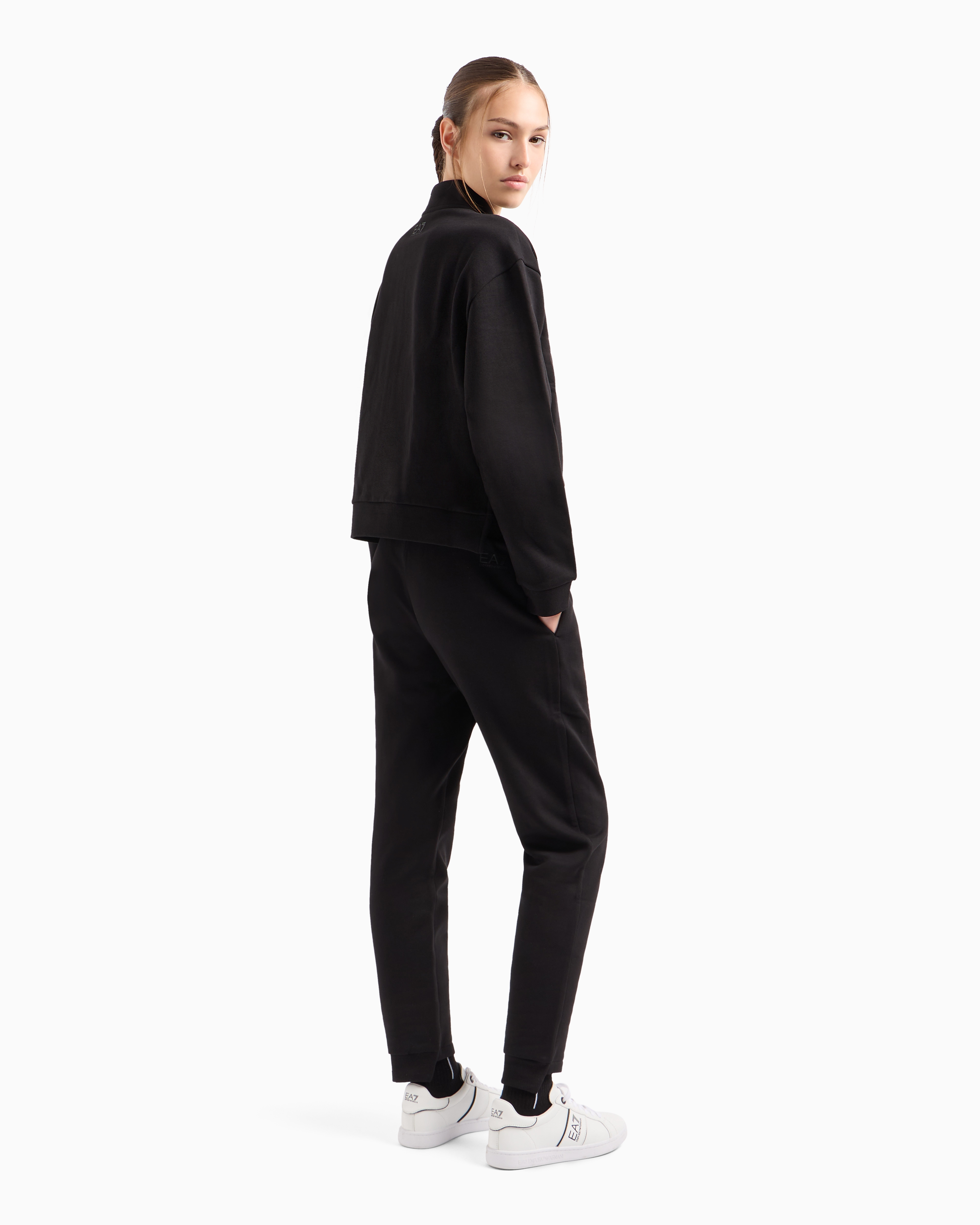 Shop Ea7 Cotton-blend Visibility Tracksuit In Black