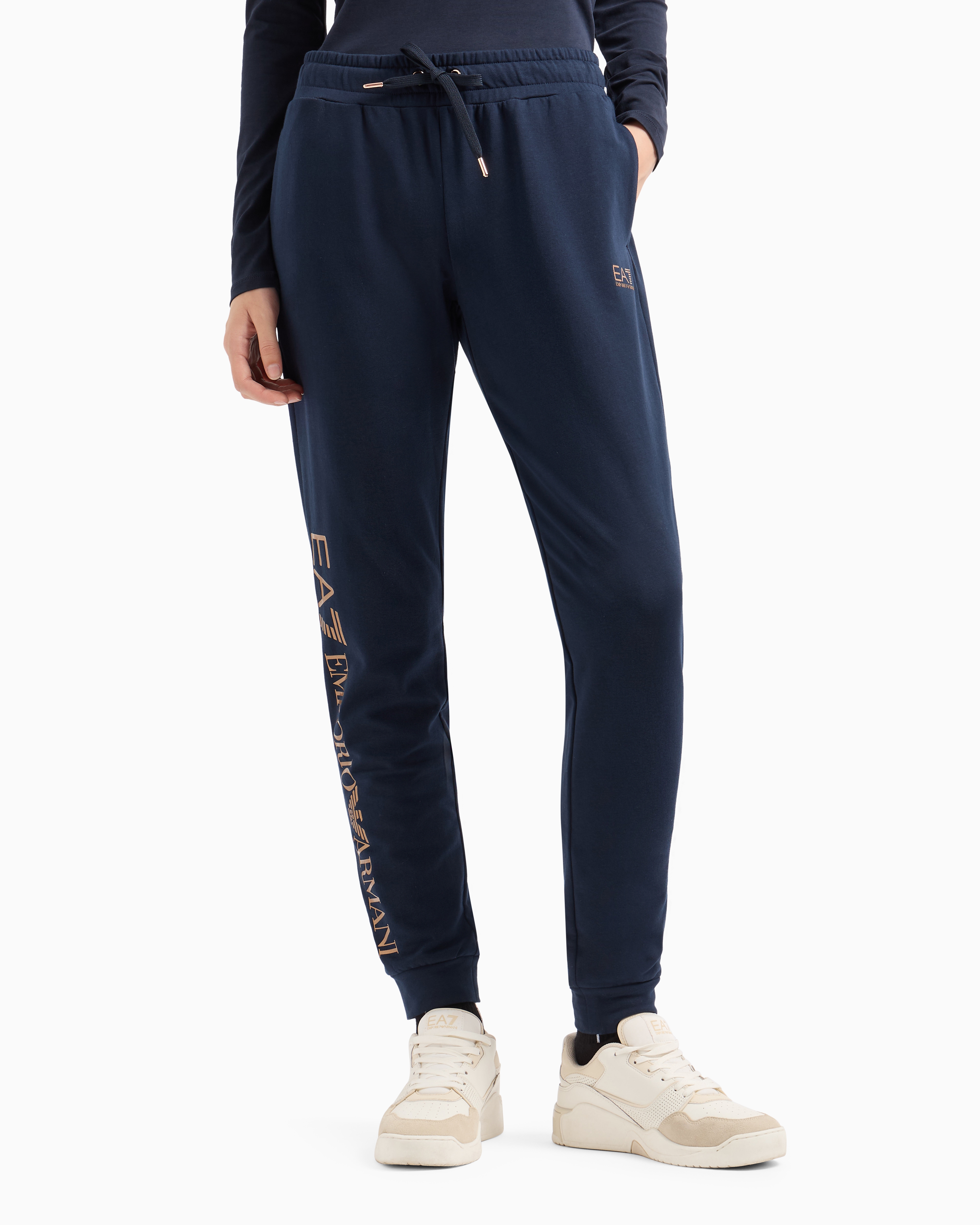 Shiny stretch-cotton joggers | EA7