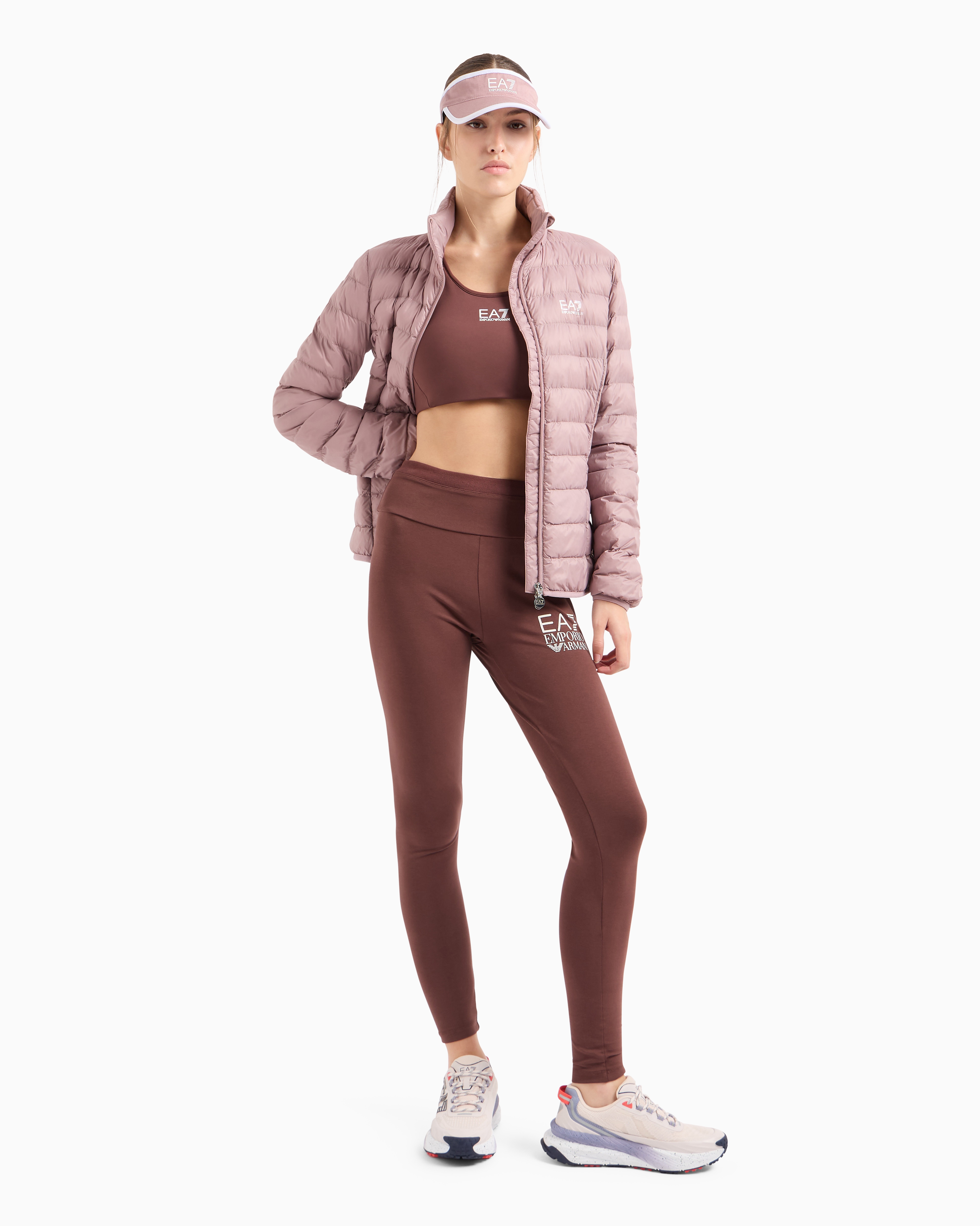 Shop Ea7 Core Lady Technical Fabric Padded Jacket In Pink