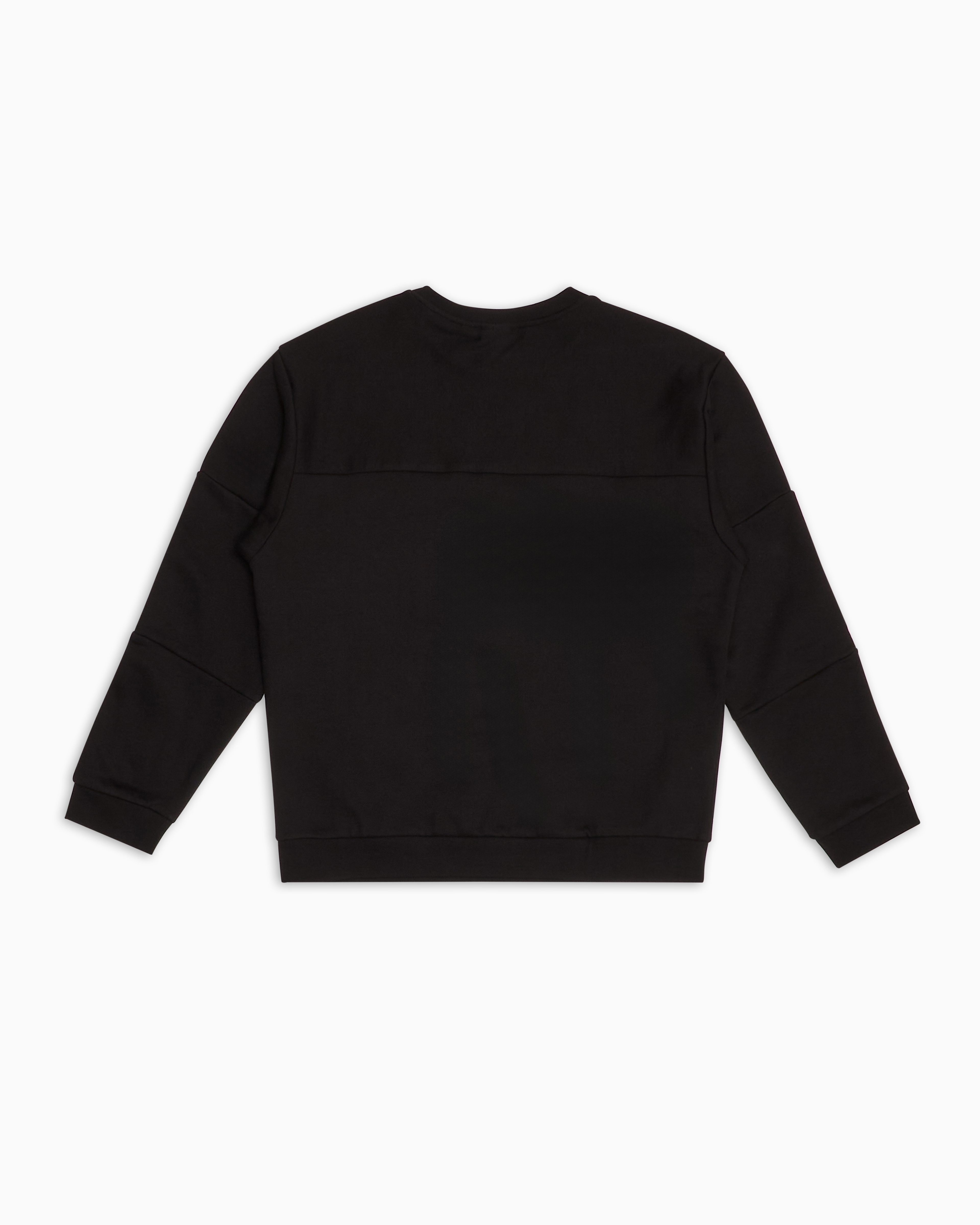 Ea7 Logo Series Boy Cotton-blend Crew-neck Sweatshirt In Black