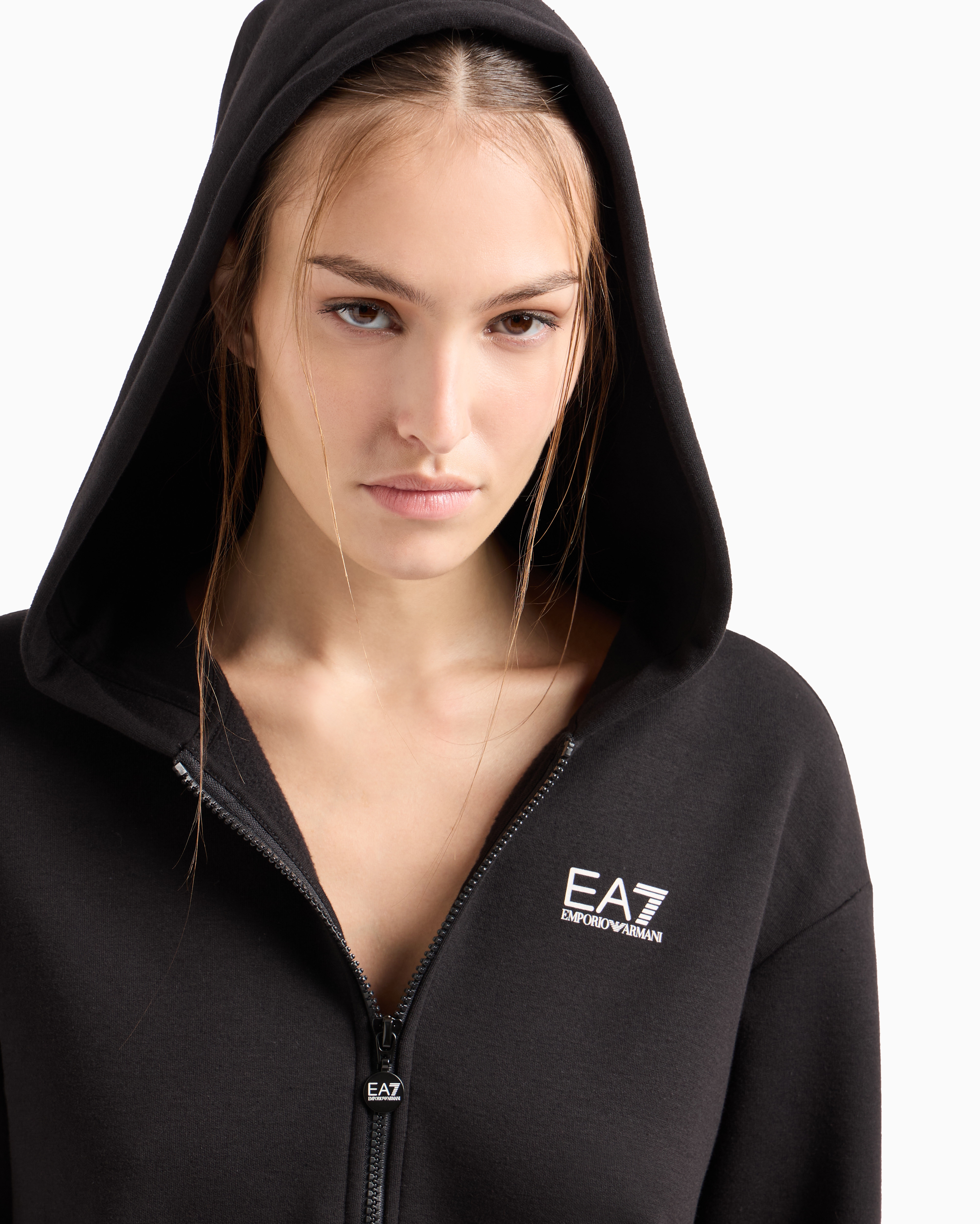 Ea7 Official Store Logo Series Cotton-blend Tracksuit In Black