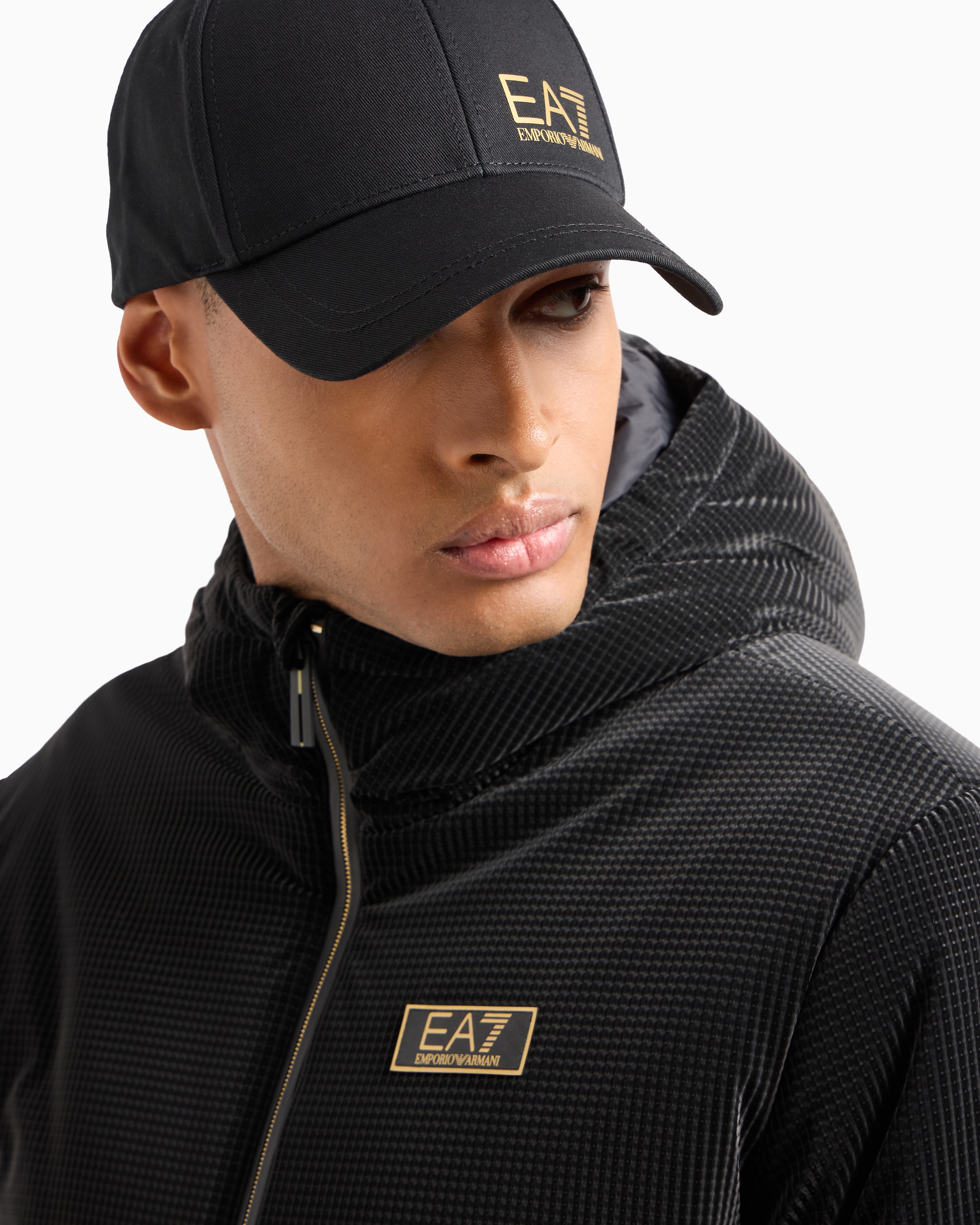 Shop Ea7 Train Core Cotton Baseball Cap In Black