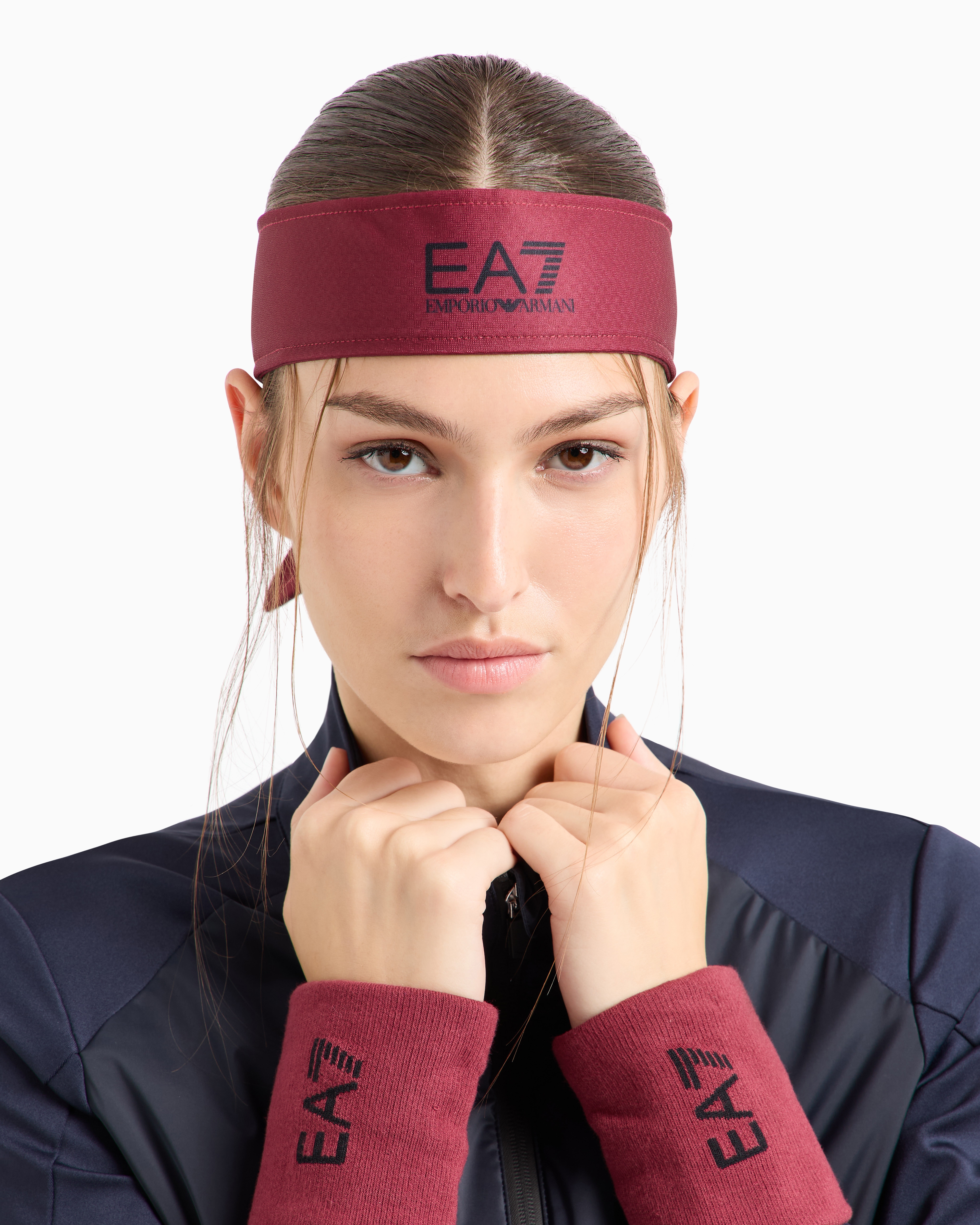 Shop Ea7 Tennis Pro Cotton-blend Headband In Red