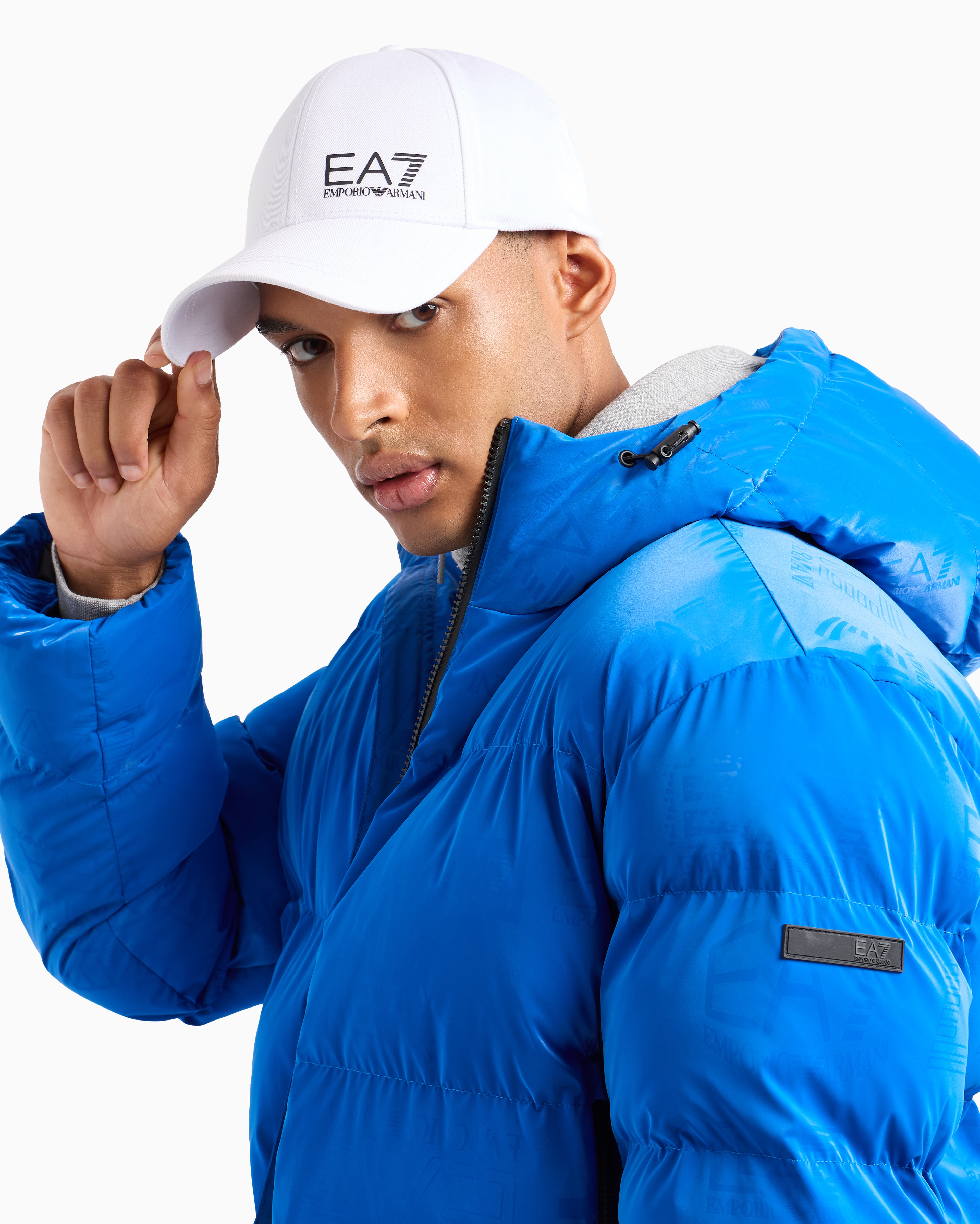 Shop Ea7 Train Core Cotton Baseball Cap In Two-tone