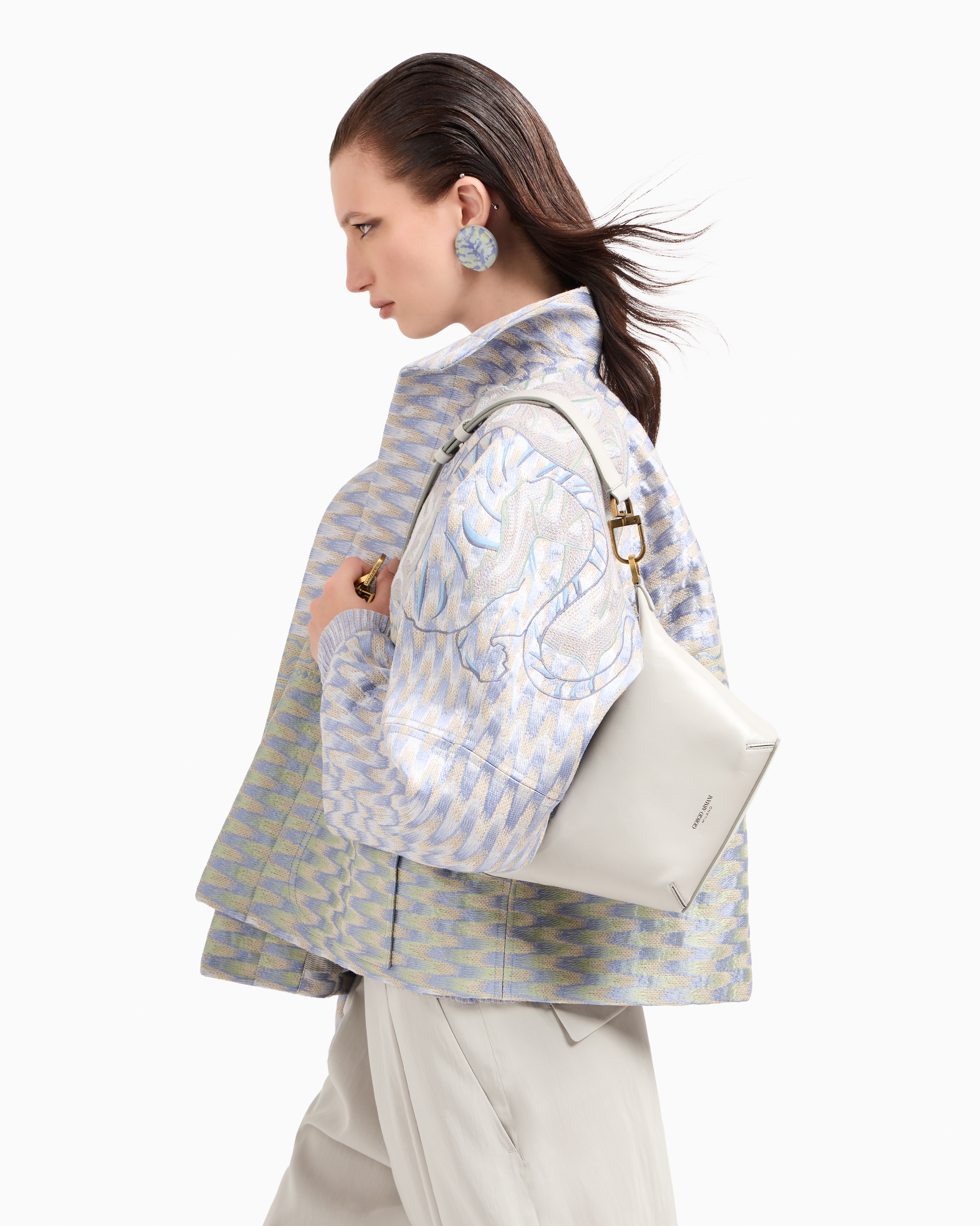 【関税&送料込】Giorgio Armani Jacquard Hemp Linen And Silk Silk, linen and hemp jacquard pea coat | Giorgio Armani