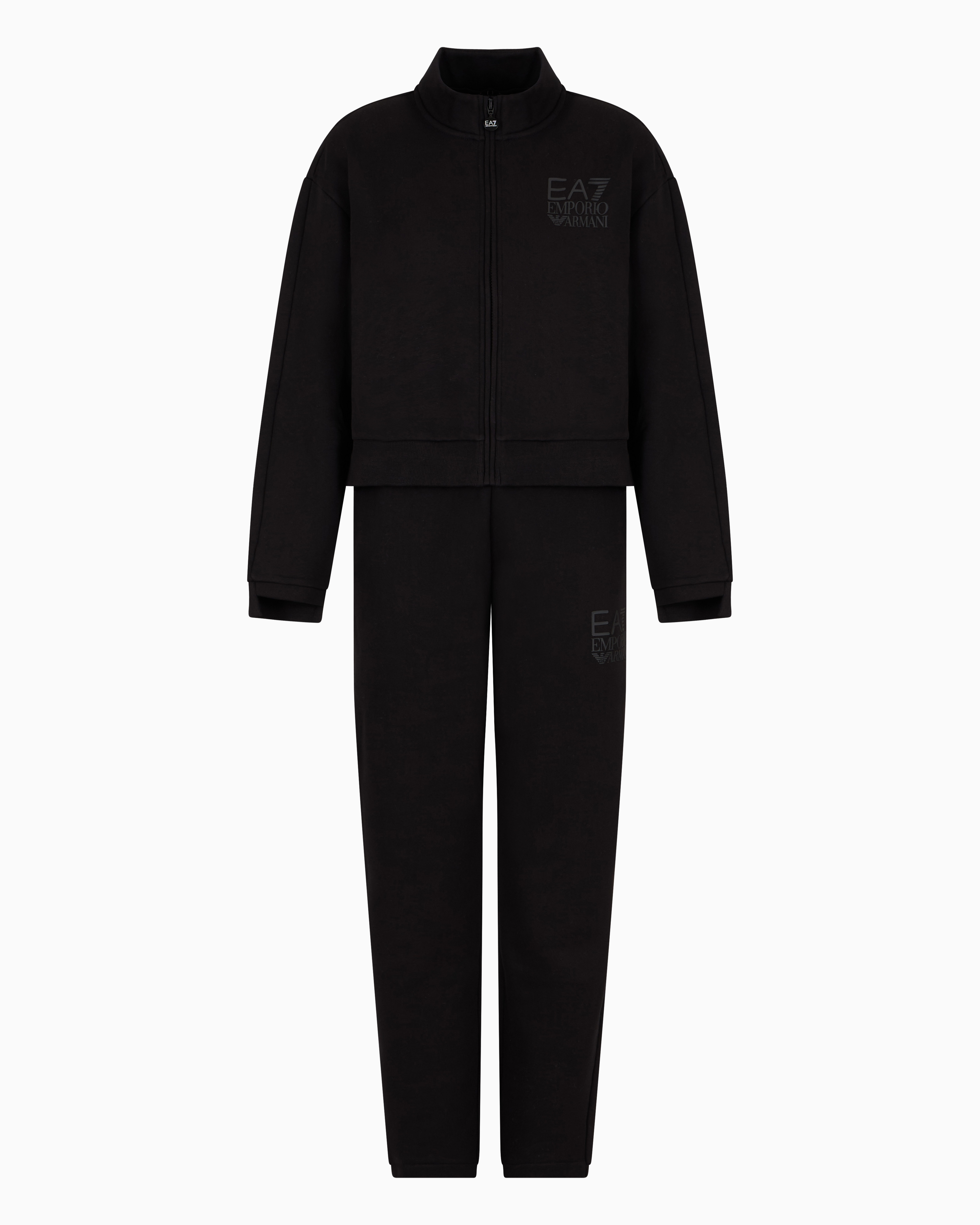 Ea7 Official Store Cotton-blend Visibility Tracksuit In Black