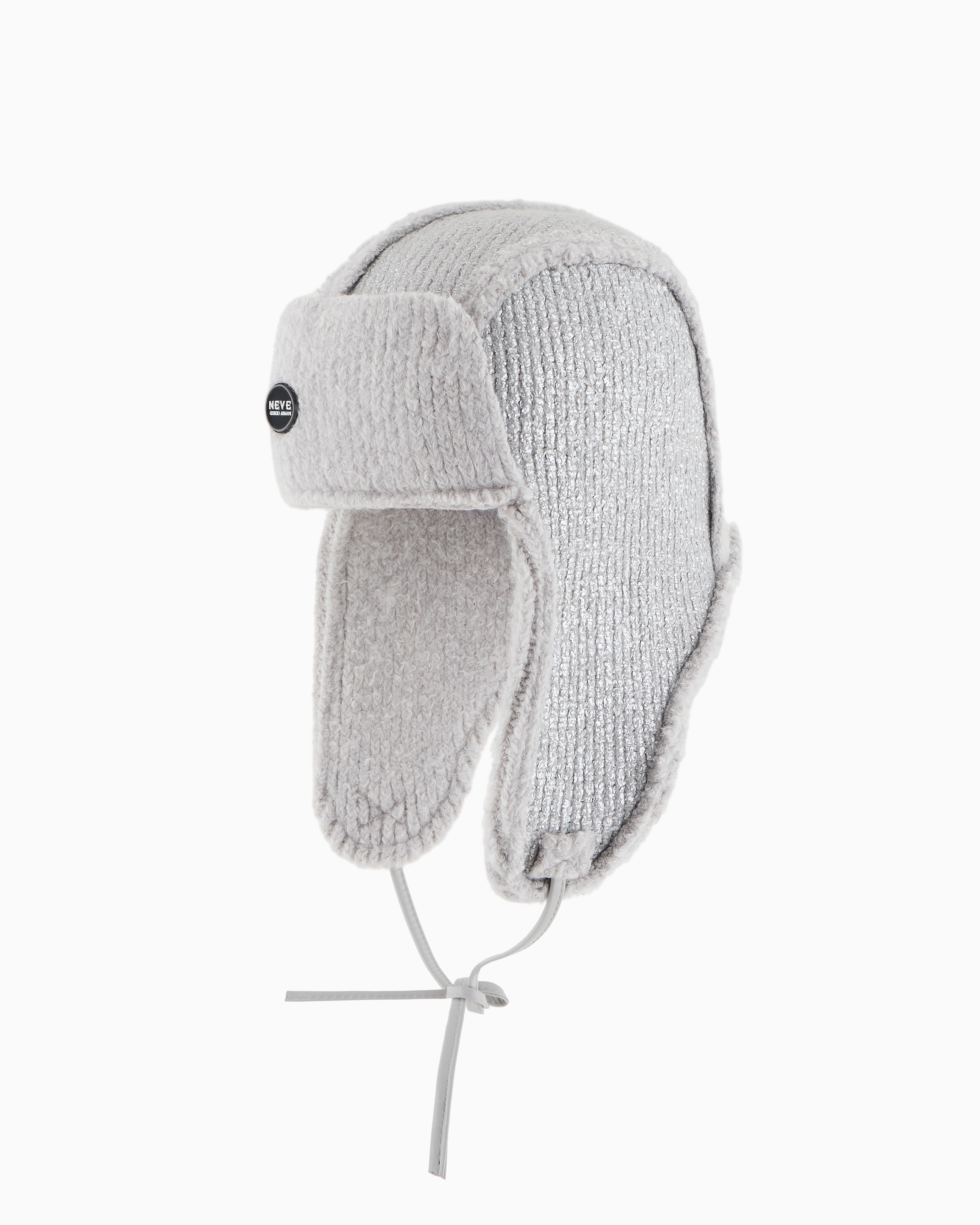 GIORGIO ARMANI GIORGIO ARMANI NEVE TRAPPER HAT WITH EARFLAPS AND VISOR KNITTED IN A CASHMERE AND VISCOSE BLEND 