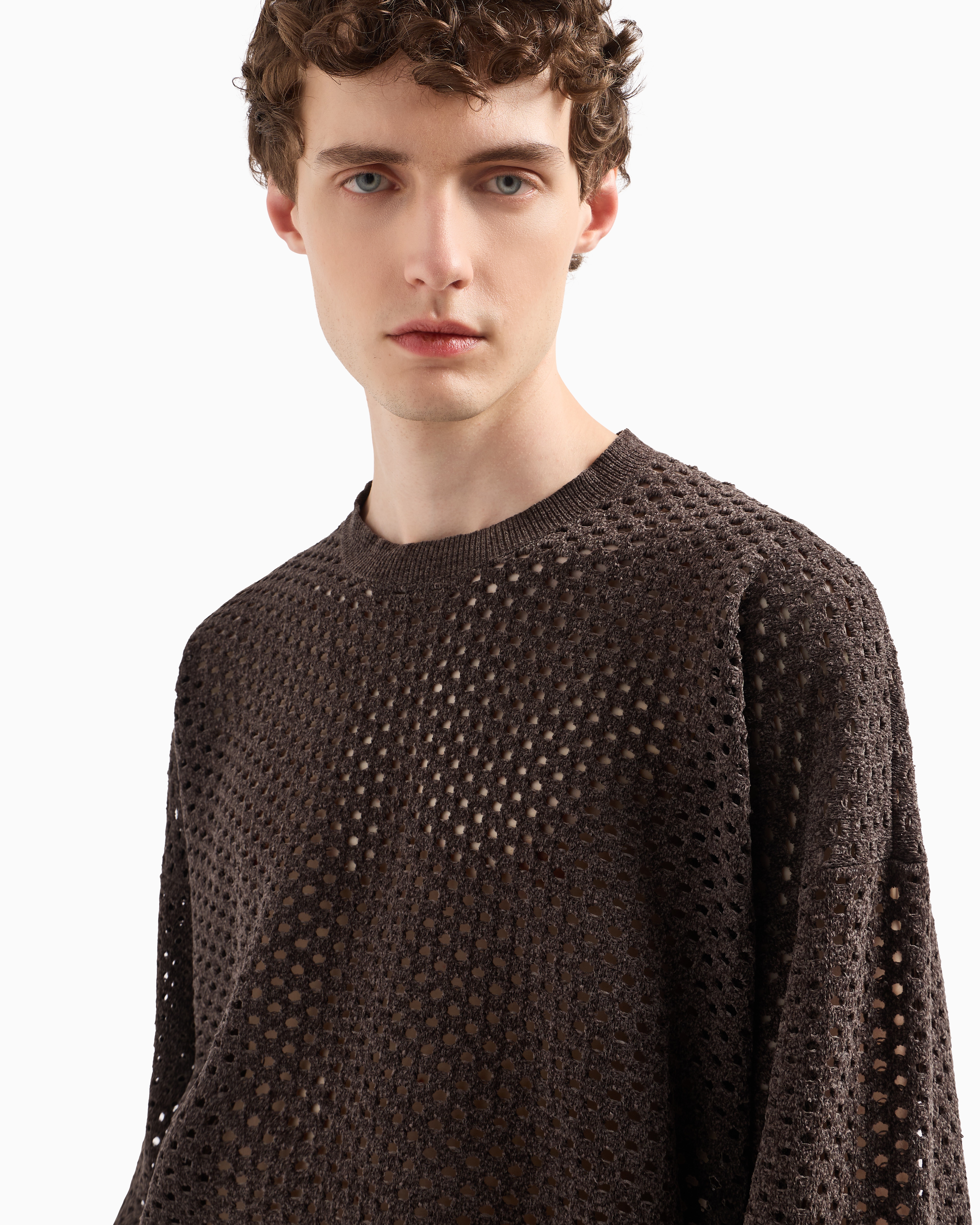 セーター シェニール パーフォレーションニット | Emporio Armani
