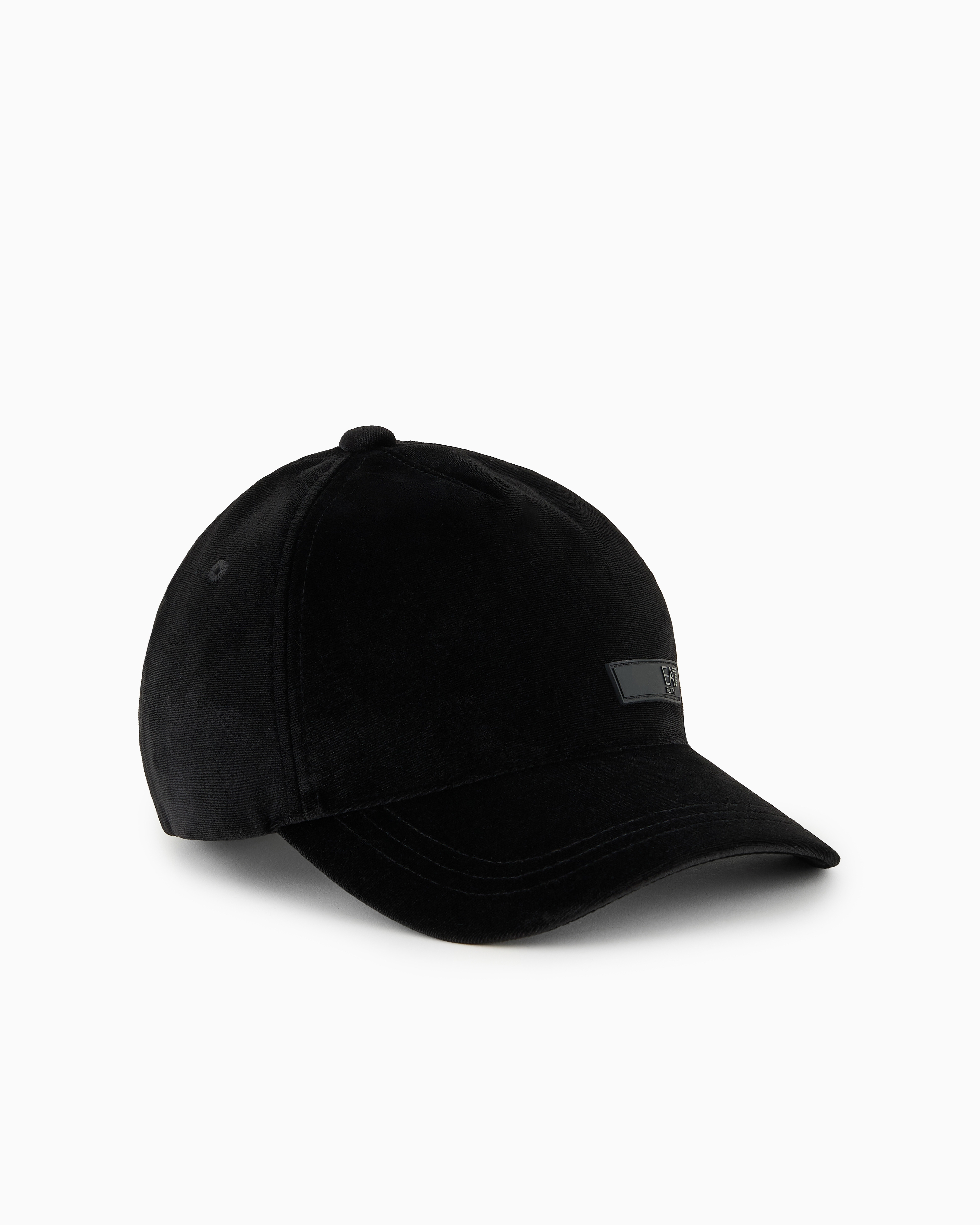 Shop Ea7 Athletic Velour Baseball Cap In Black