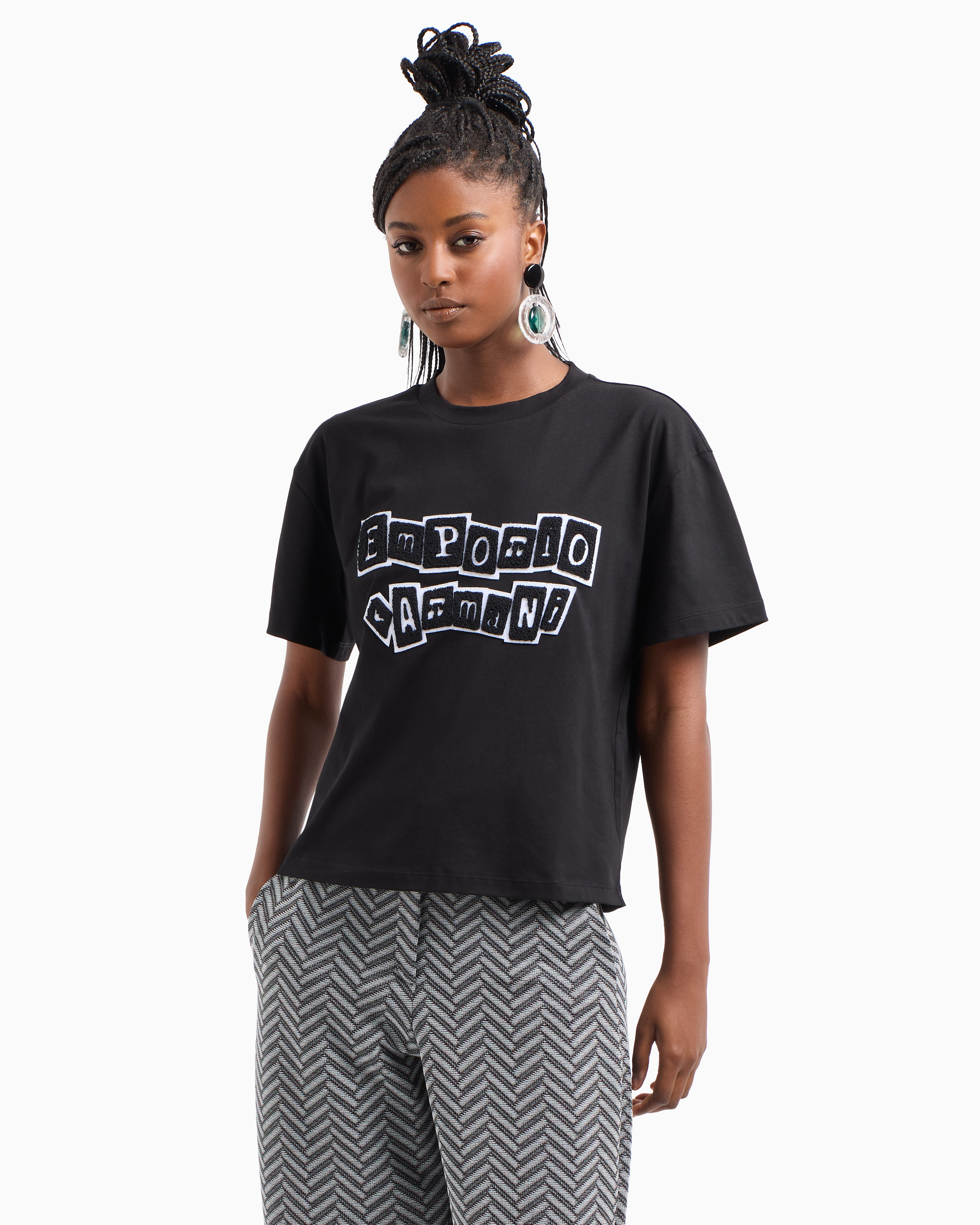 Emporio Armani Official Store Regular Fit T-shirts In Black