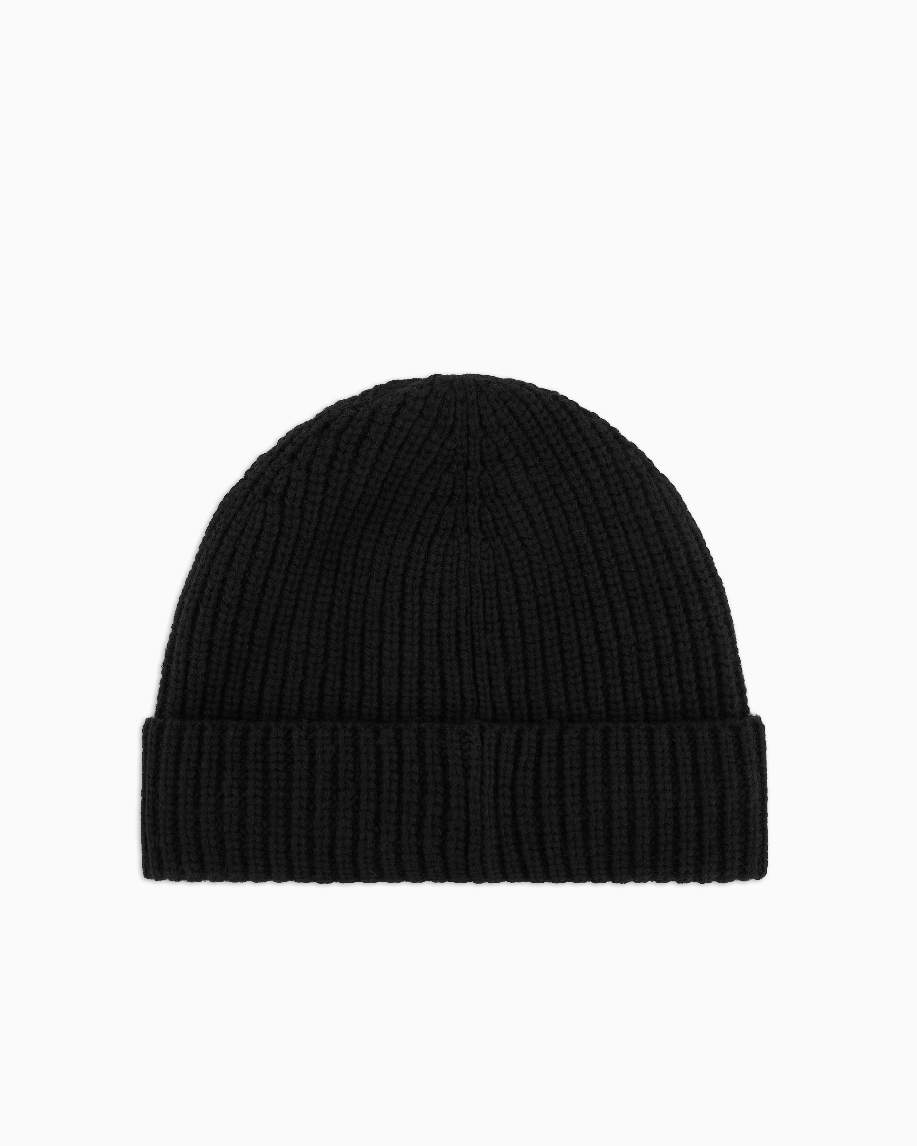 Shop Ea7 Wool And Viscose Blend Beanie In Black