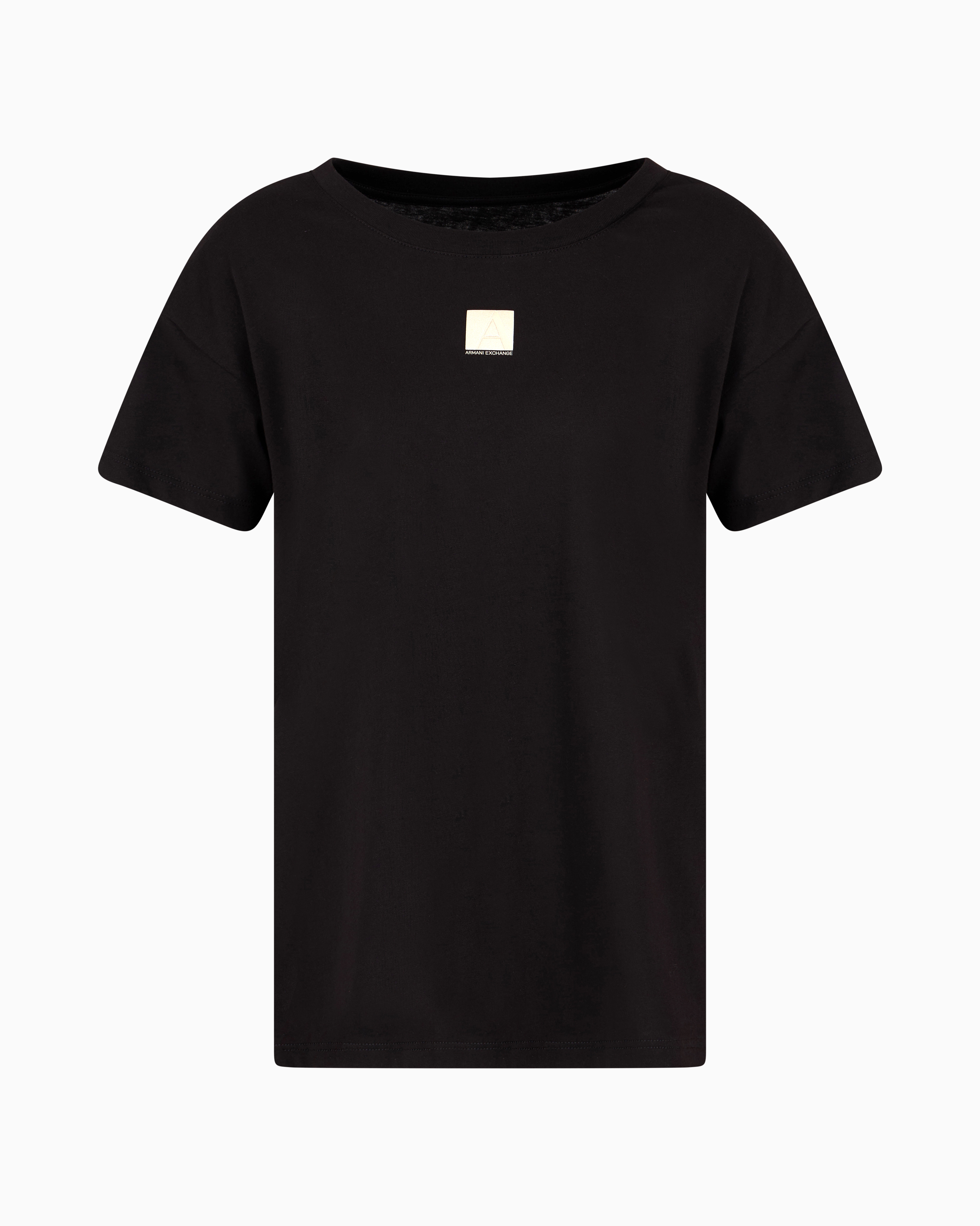 Armani Exchange Official Store Relaxed Fit T-shirts In Black