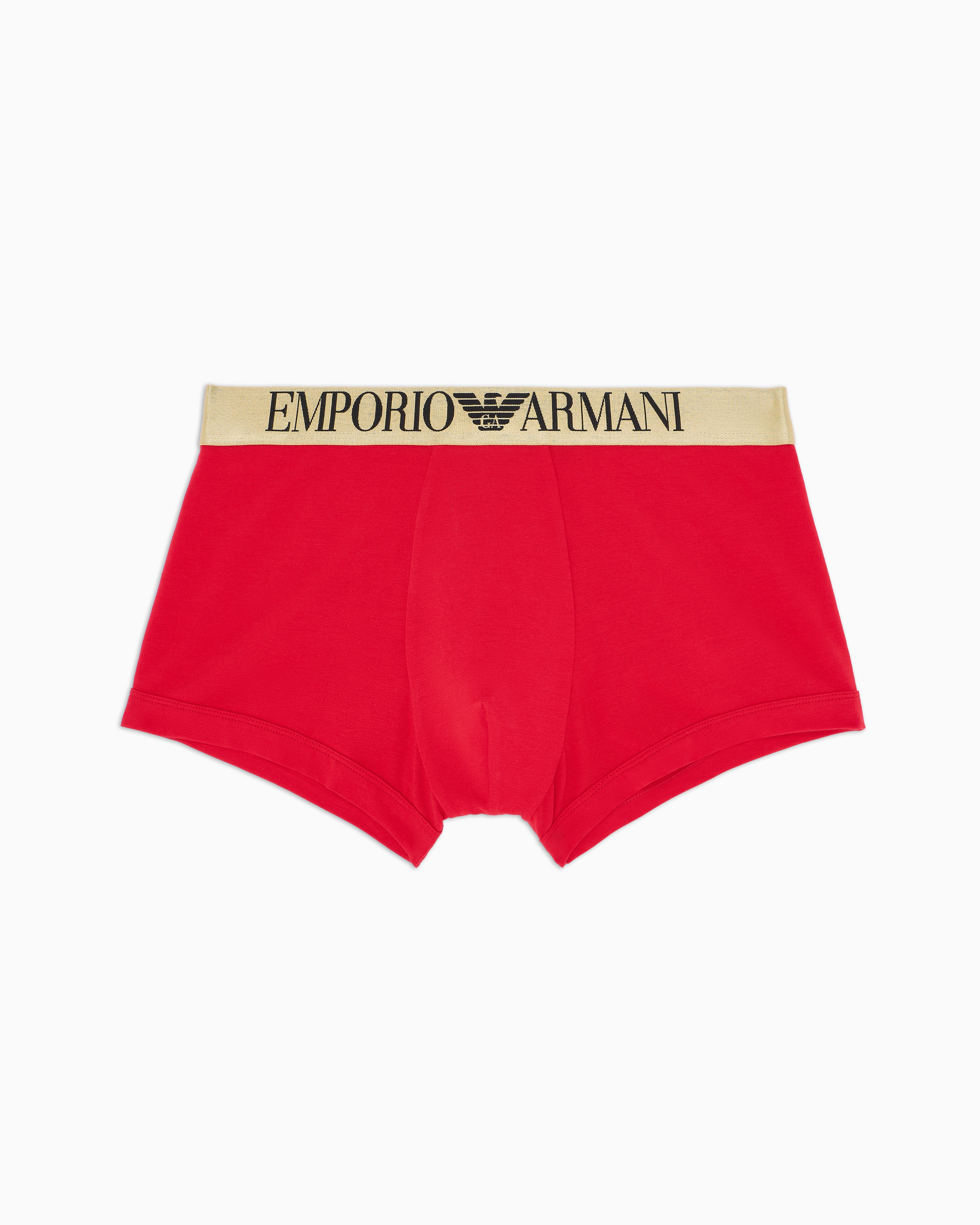 EMPORIO ARMANI ENG ANLIEGENDE BOXERSHORTS MIT ELASTISCHEM, GLÄNZENDEM LOGOBUND 