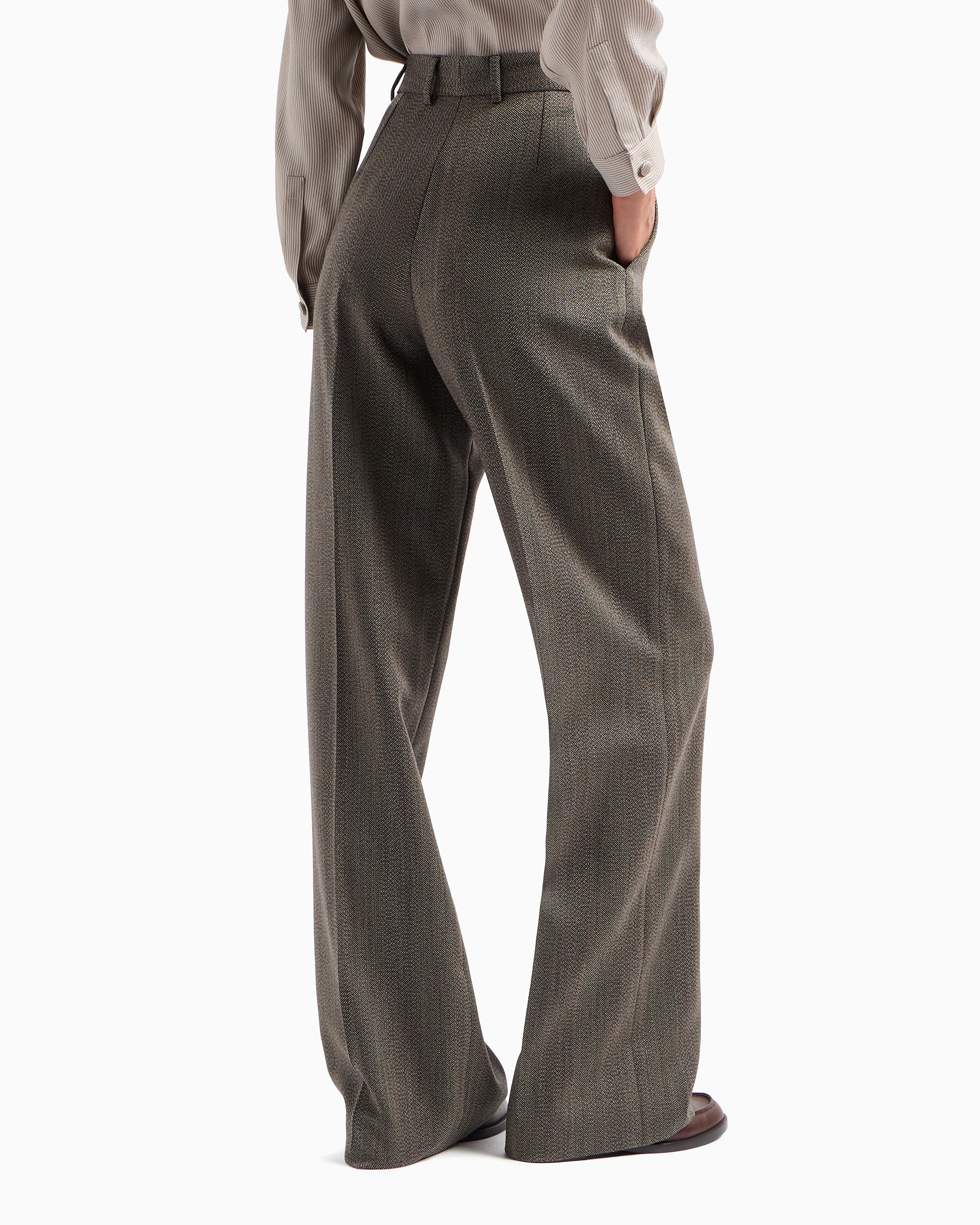 Emporio Armani Official Store Formal Pants In Brown