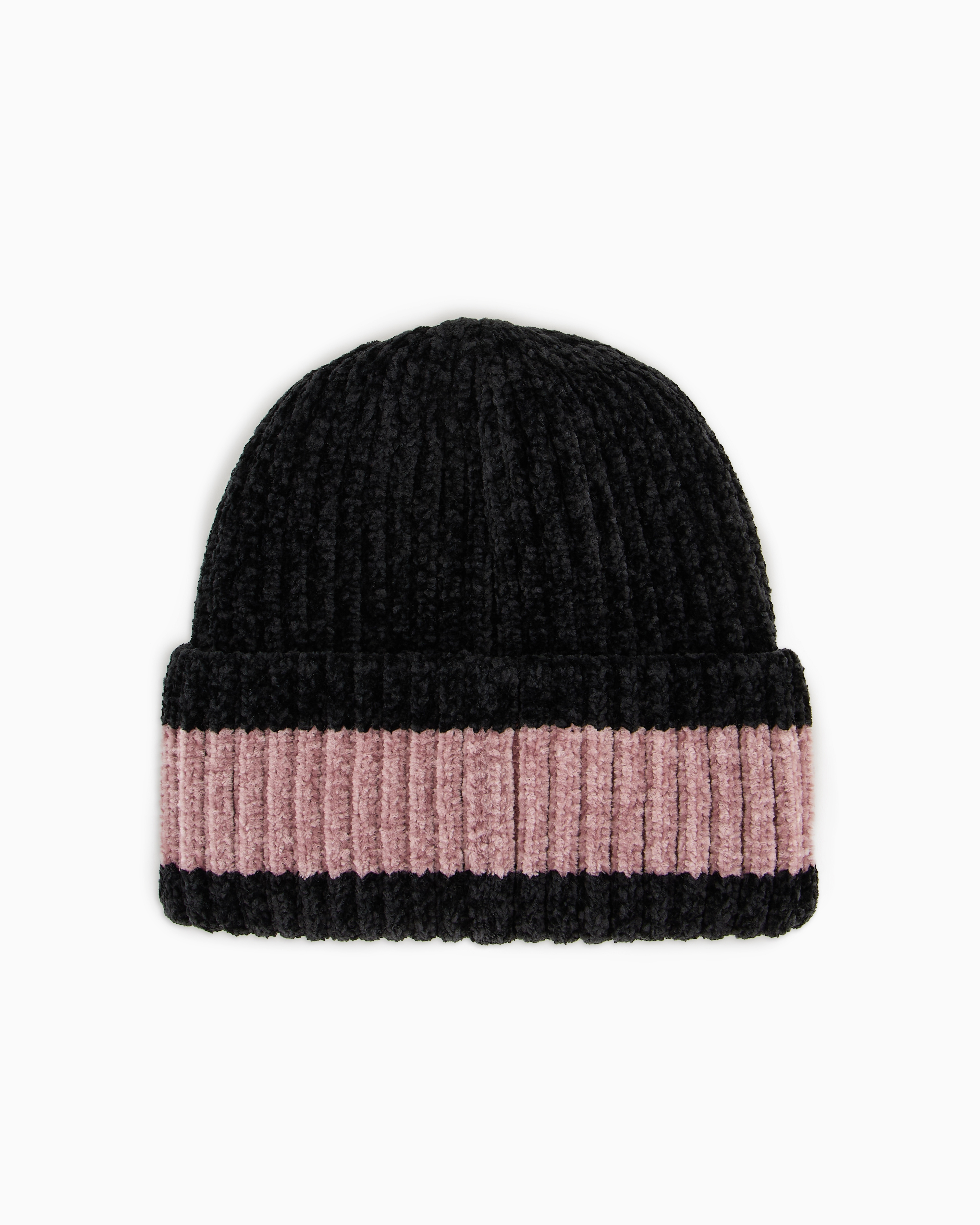 Shop Ea7 Two-tone Chenille Beanie In Pink