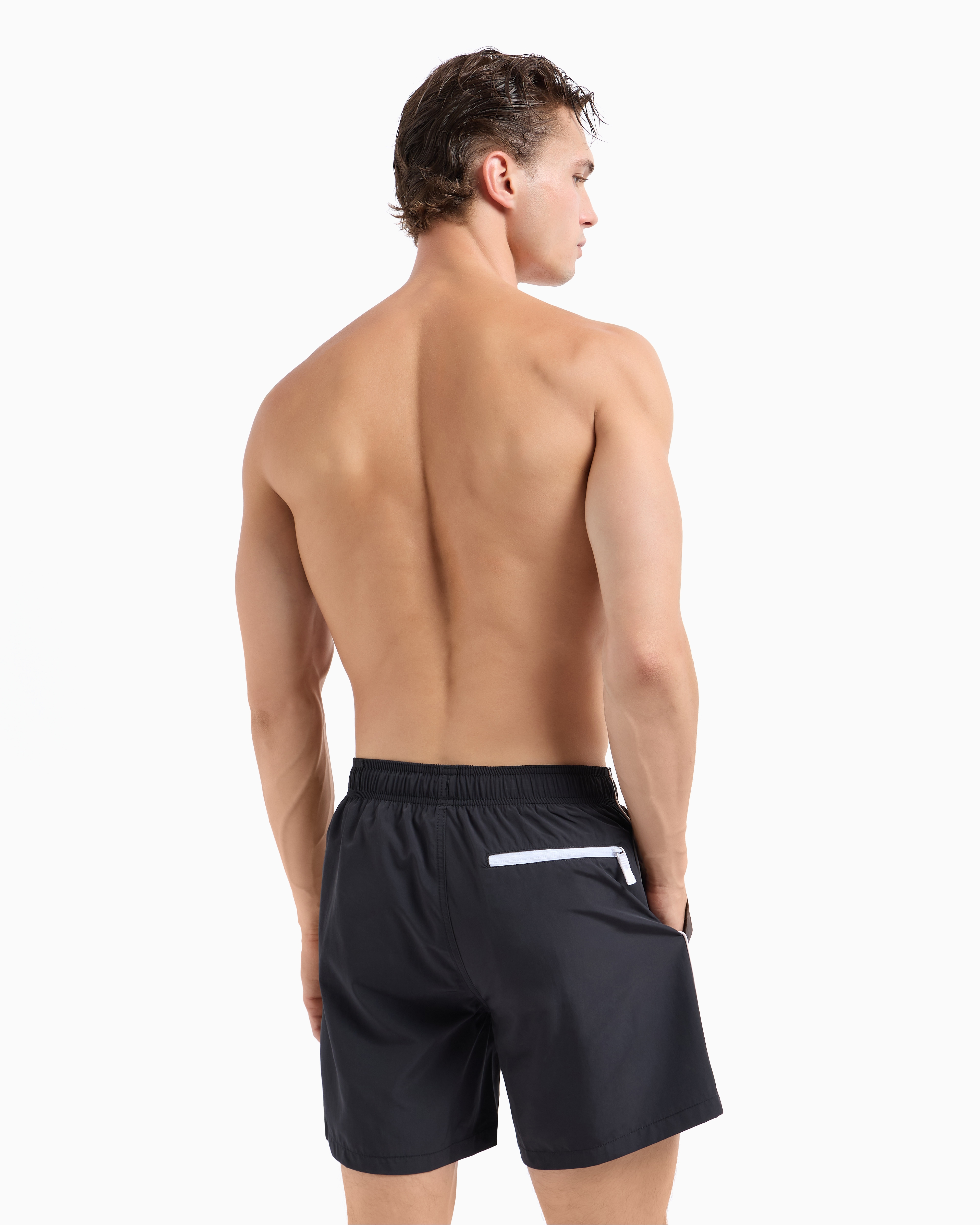 Fabric swim boxer with logo