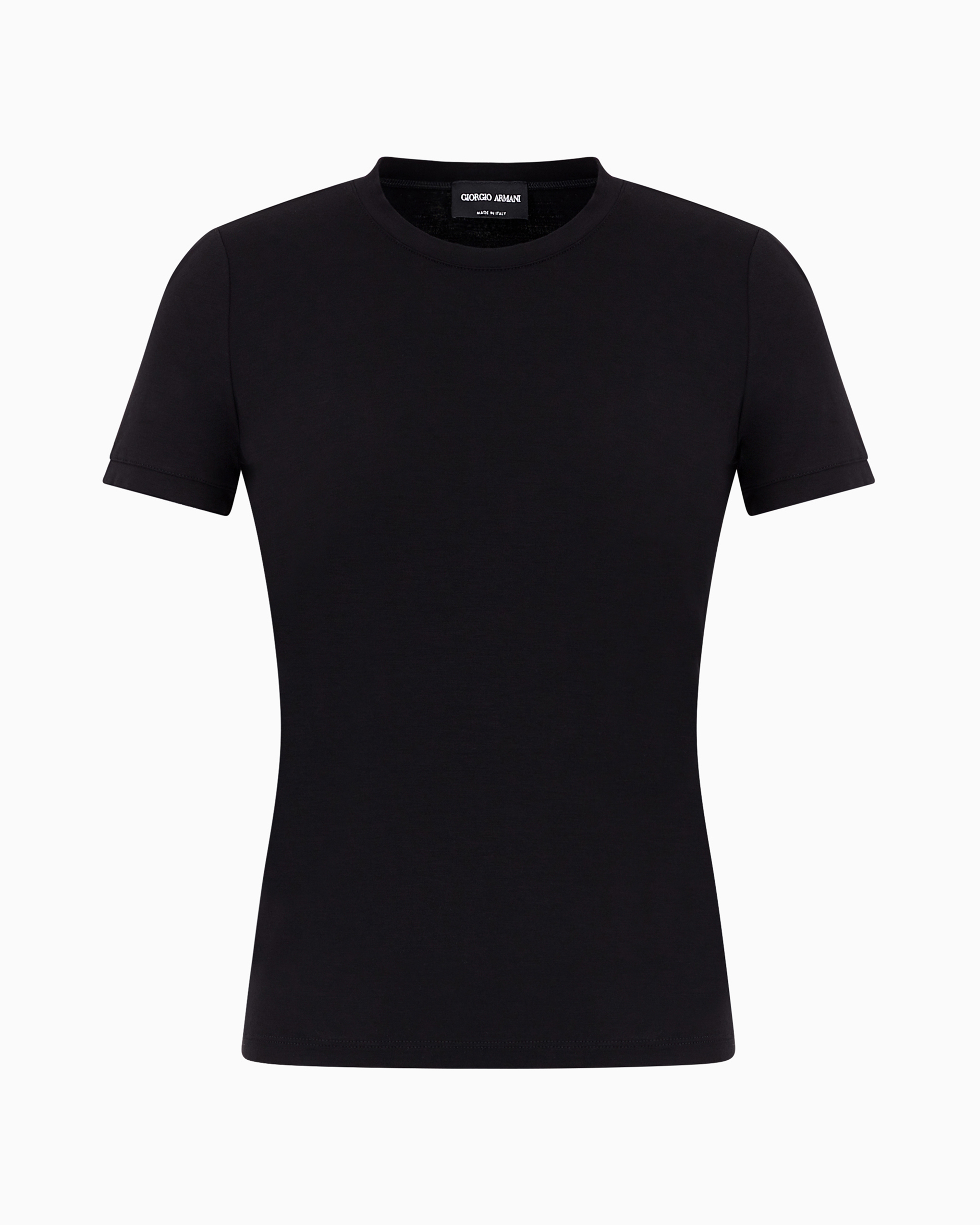 Giorgio Armani Official Store Stretch Viscose Jersey T-shirt In Black